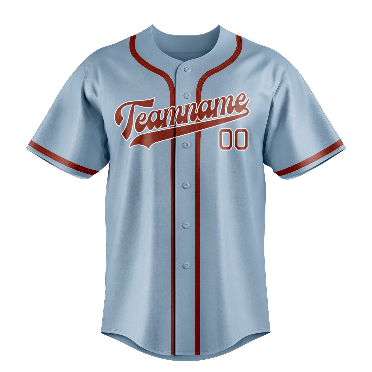 Benutzerdefiniertes Professionelles Hellblau Korallenrot Baseballtrikot