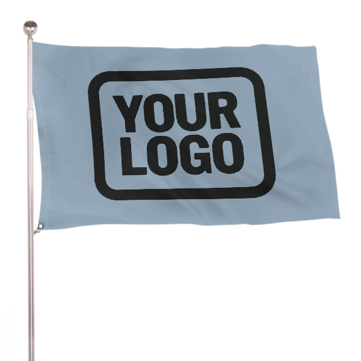 Maßgeschneidertes Hellblau Schwarz Flagge