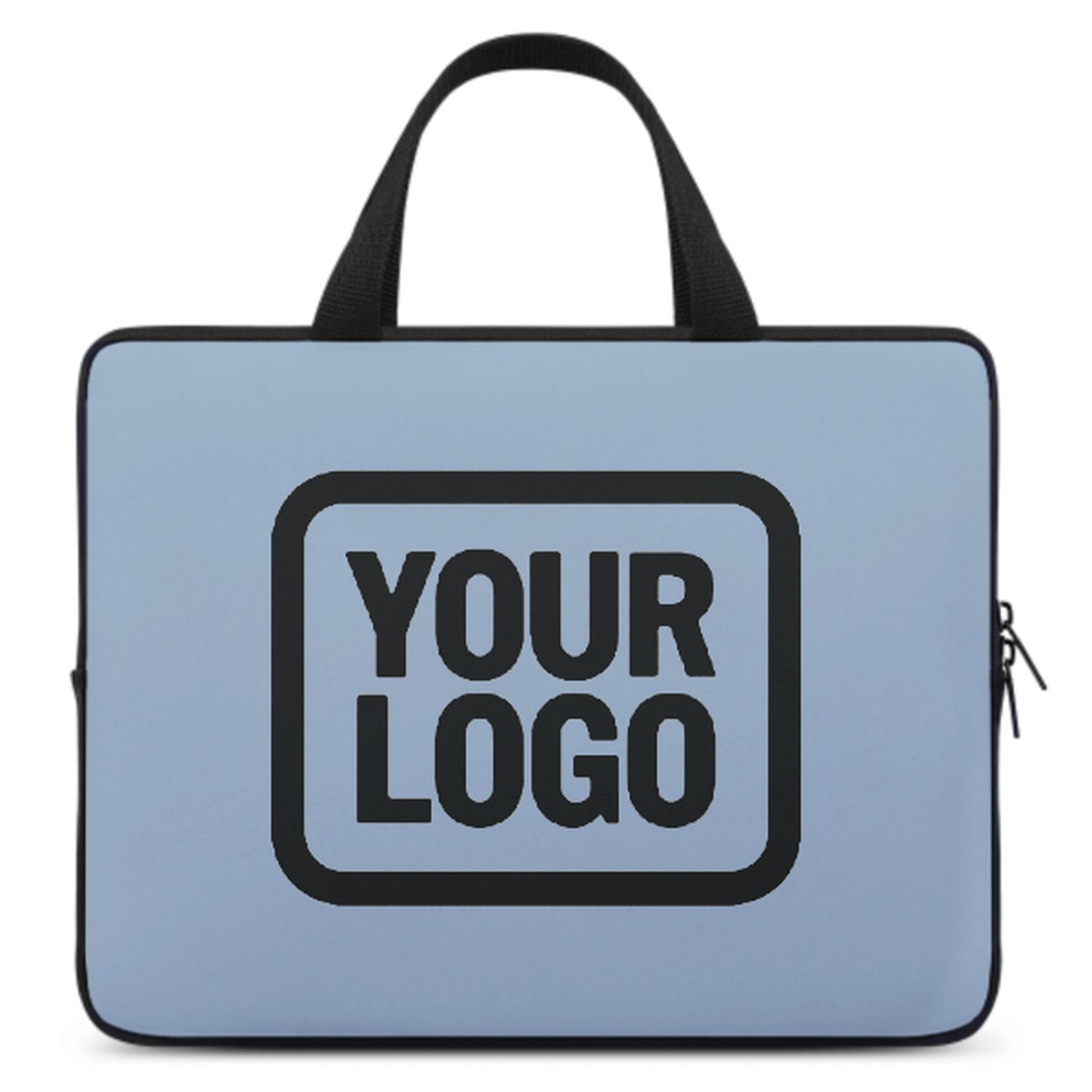 Sac pour ordinateur portable personnalisé bleu clair noir