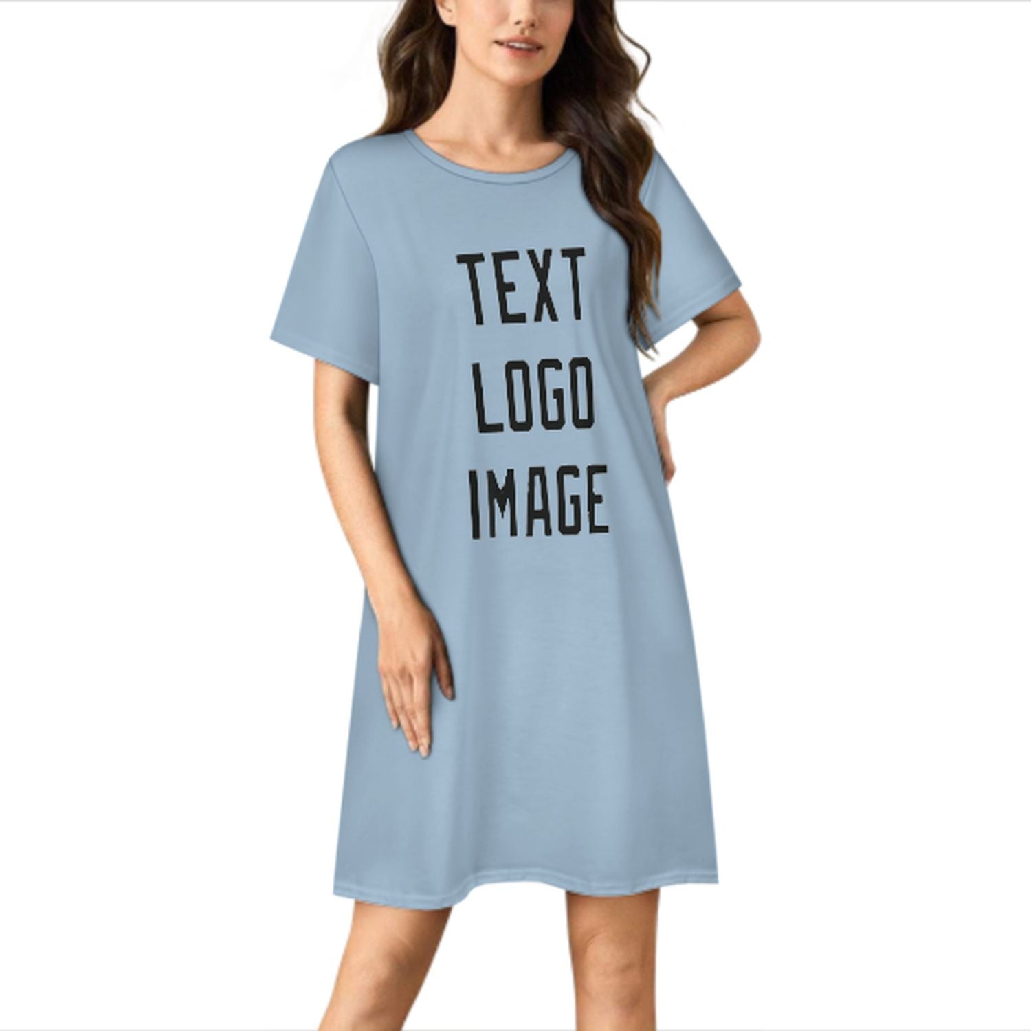 Camicia da notte nera azzurra su misura