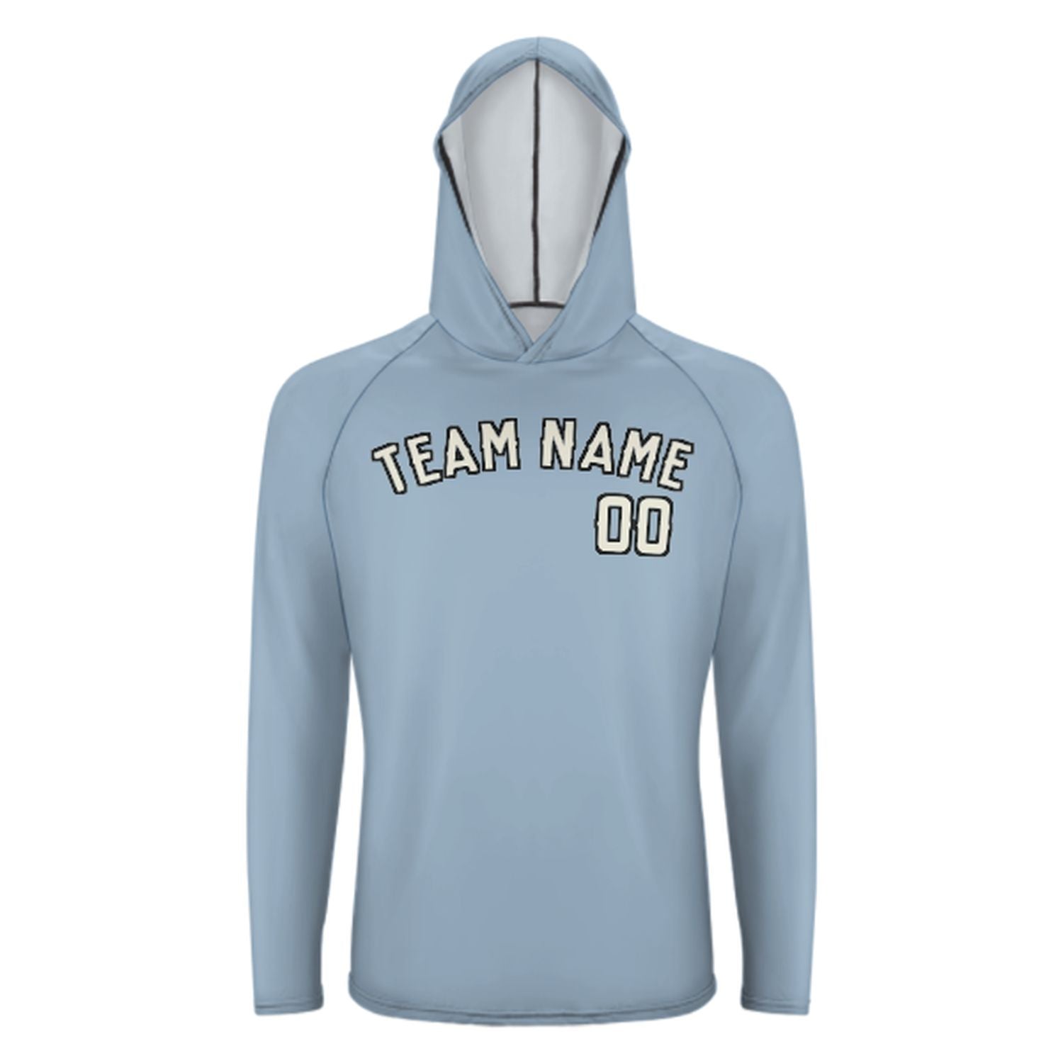 Maßgeschneidertes Hellblau Beige UV-Hoodie