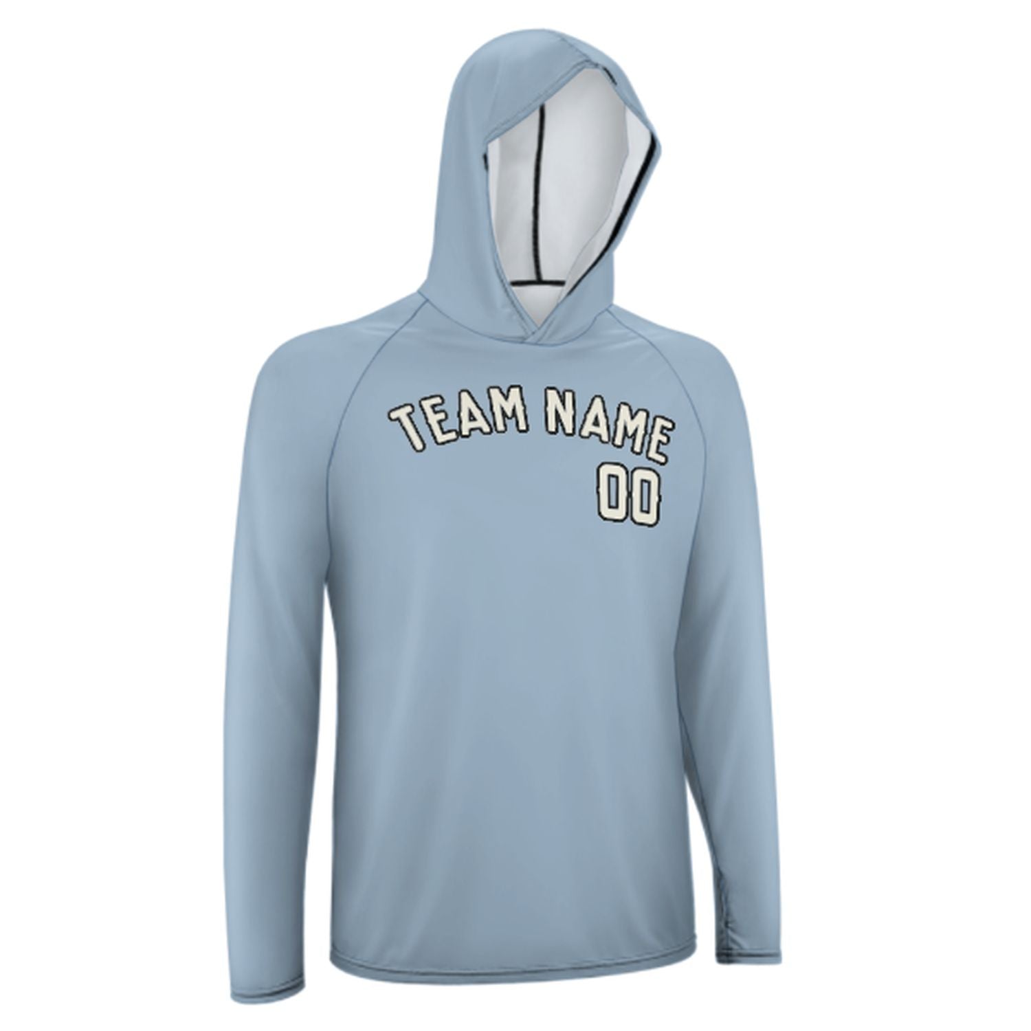 Maßgeschneidertes Hellblau Beige UV-Hoodie