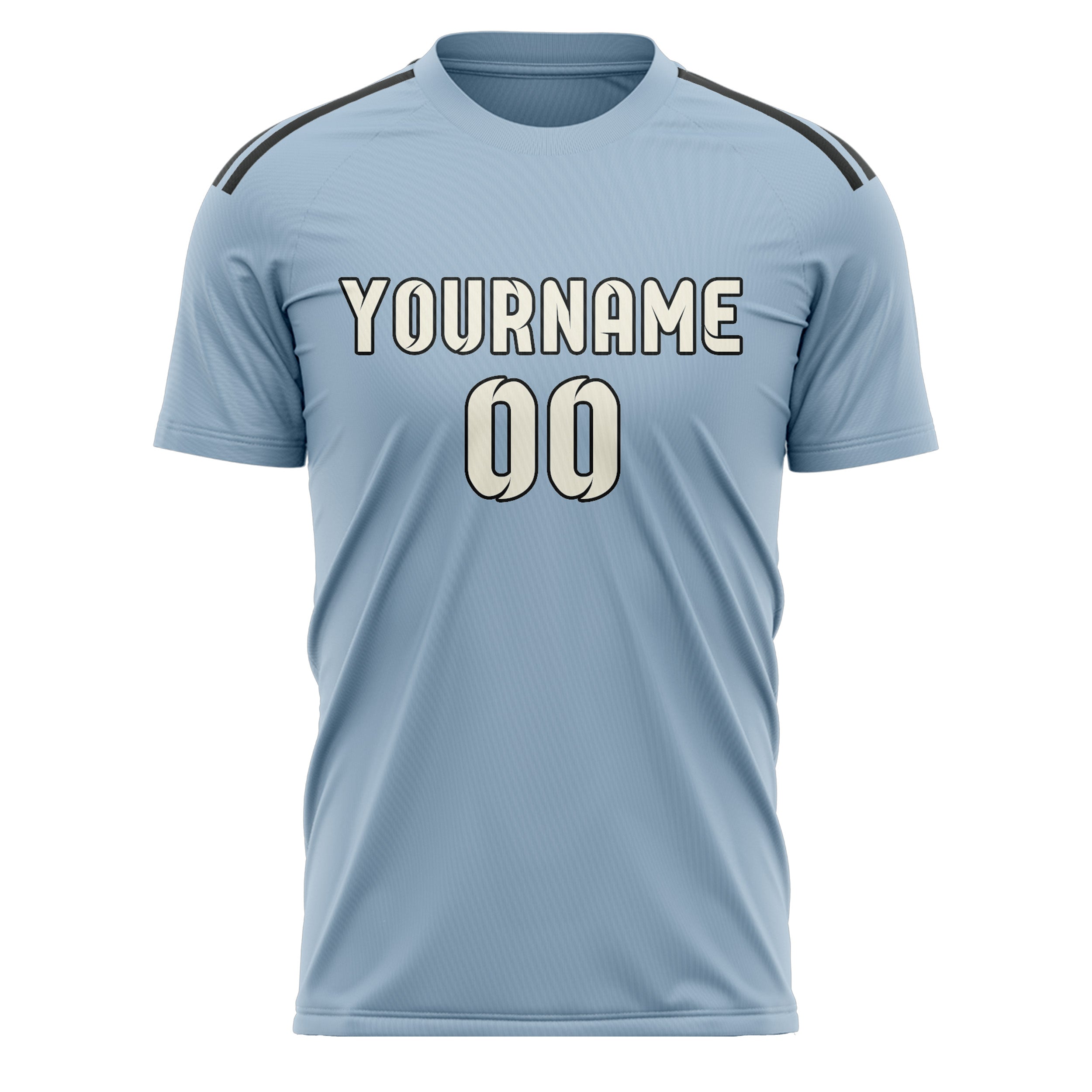 Benutzerdefiniertes Professionelles Hellblau Beige Fußballtrikot