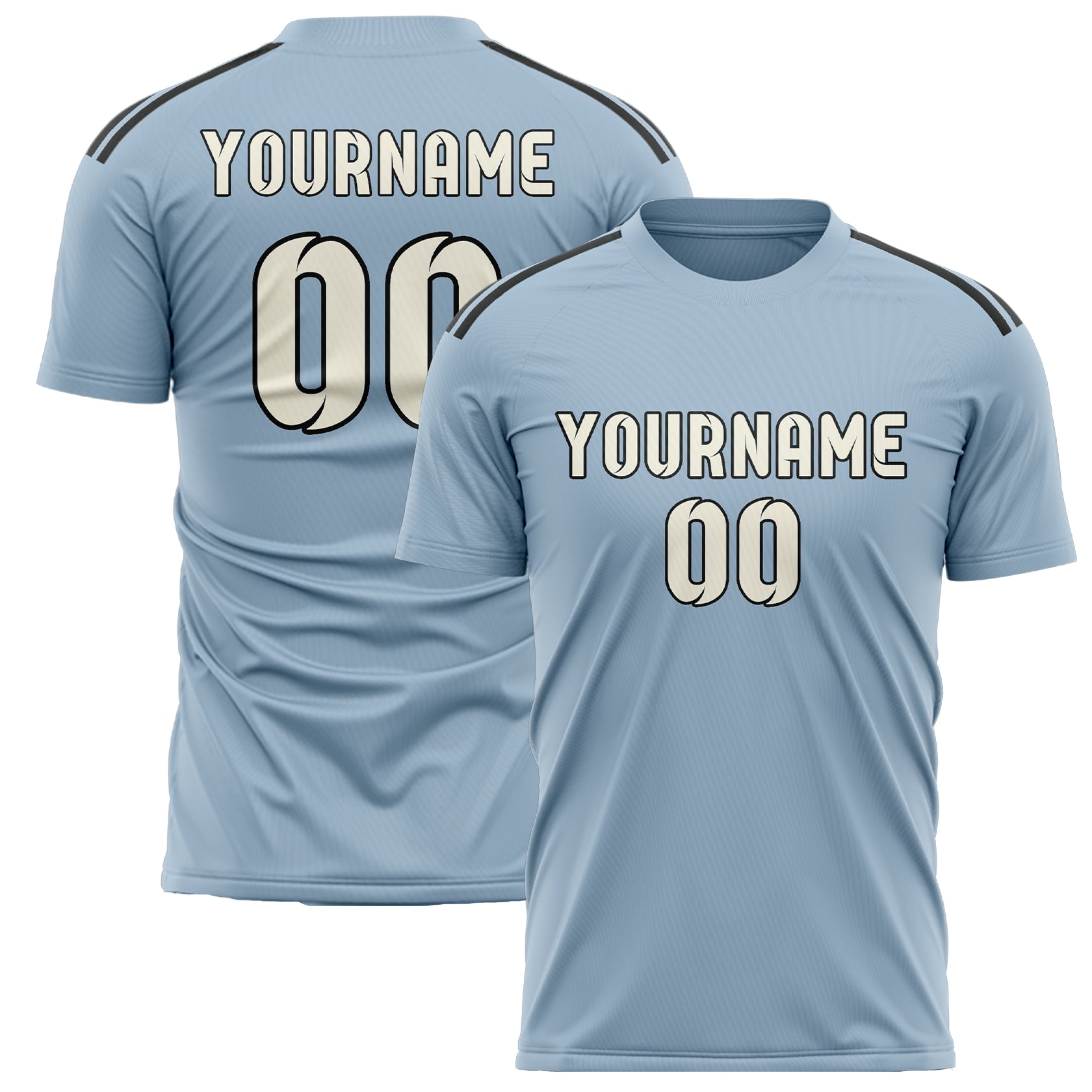 Benutzerdefiniertes Professionelles Hellblau Beige Fußballtrikot