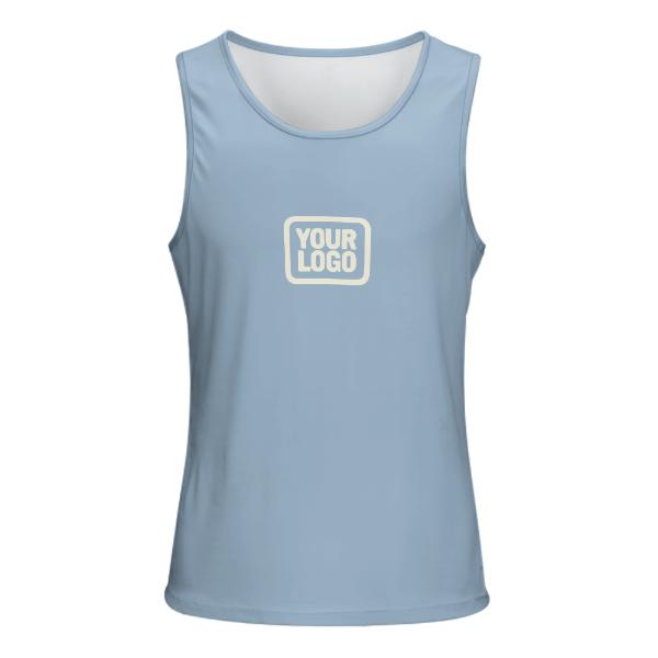 Maßgeschneidertes Hellblau Beige Herren Tanktop