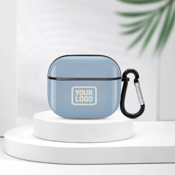 Maßgeschneidertes Hellblau Beige AirPods-Hülle (3. Generation)