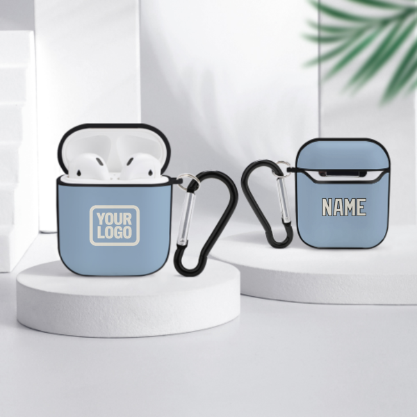Maßgeschneidertes Hellblau Beige AirPods-Hülle