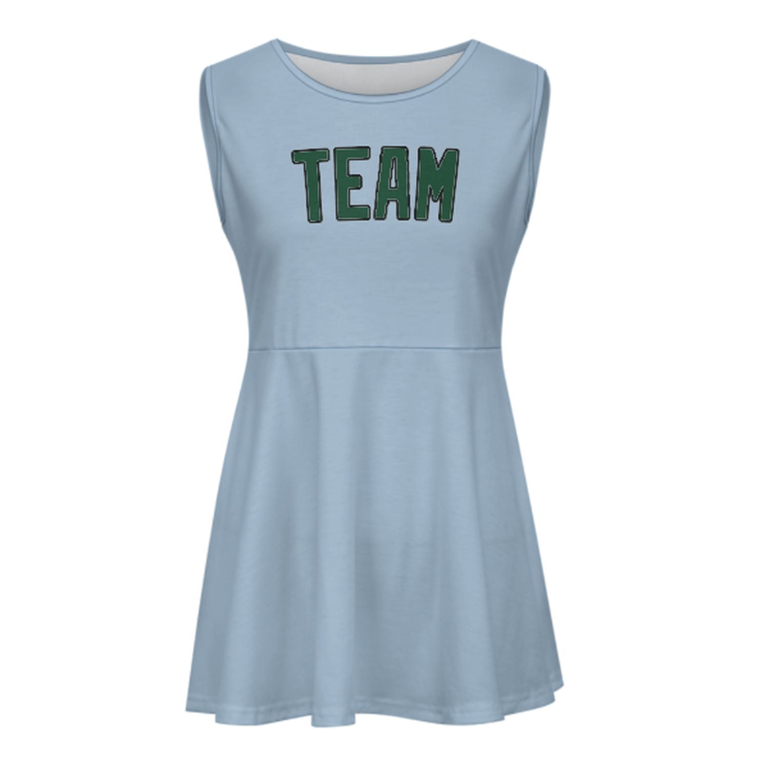 Maßgeschneidertes Hellblau Moosgrün Cheerleader-Kleid