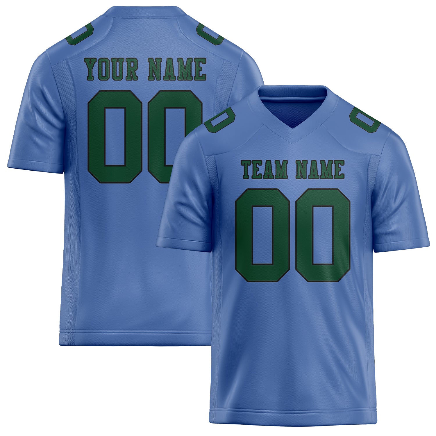Maßgeschneidertes Professionelles Hellblau Moosgrün Rugbytrikot