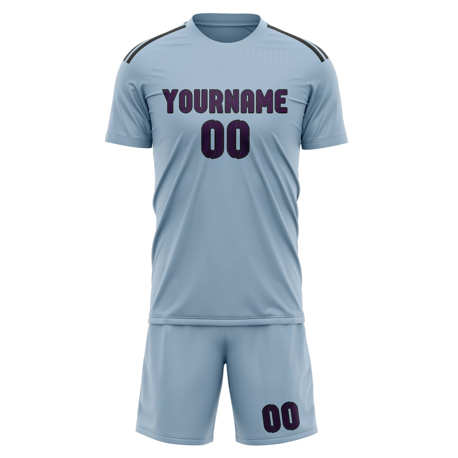 Set di maglie da football personalizzate blu chiaro e viola
