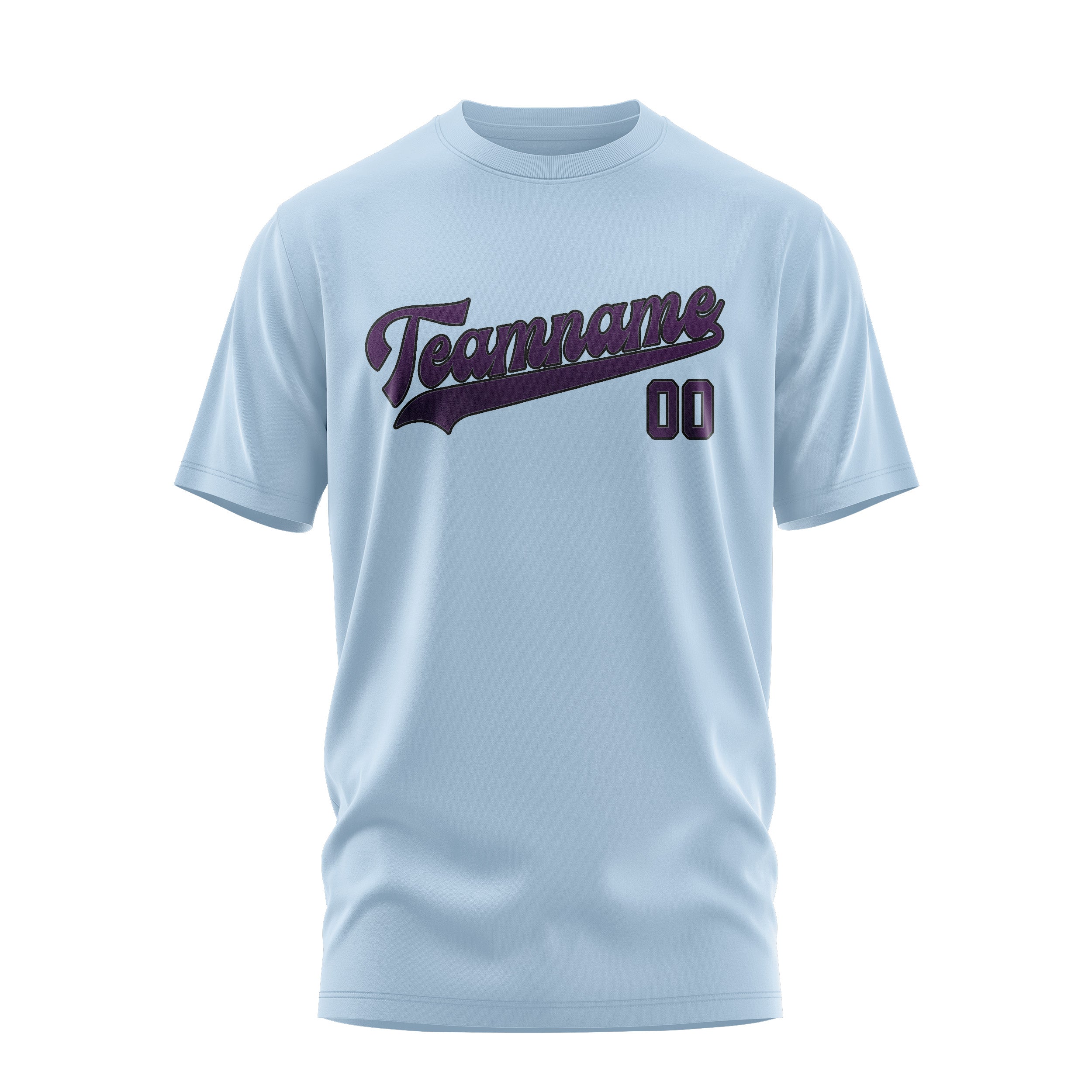 Maßgeschneidertes Hellblau Lila T-Shirt