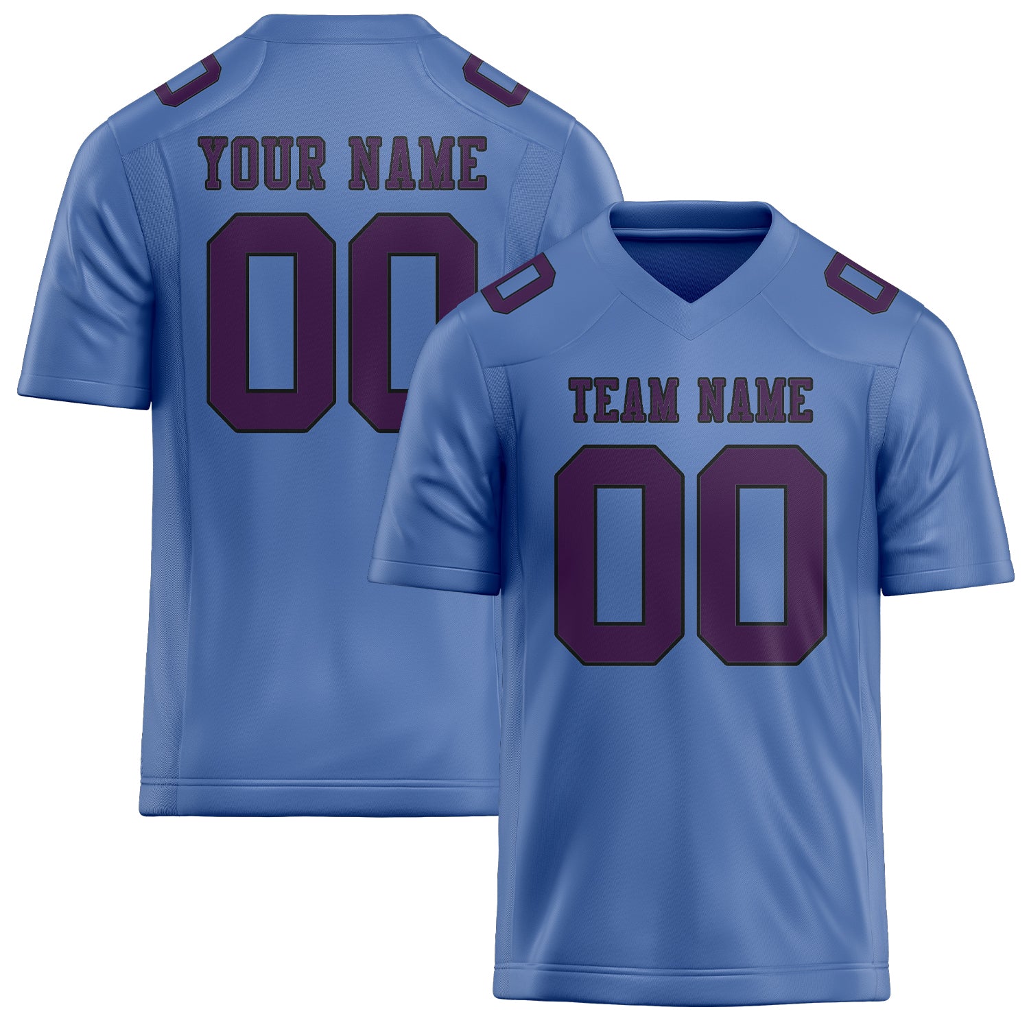 Maßgeschneidertes Professionelles Hellblau Lila Rugbytrikot