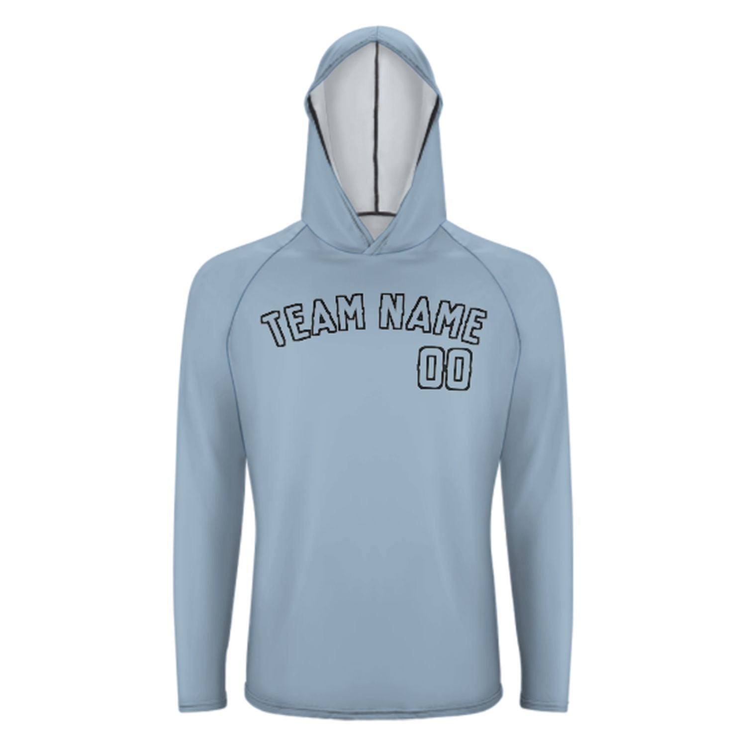 Maßgeschneidertes Hellblau Hellblau UV-Hoodie