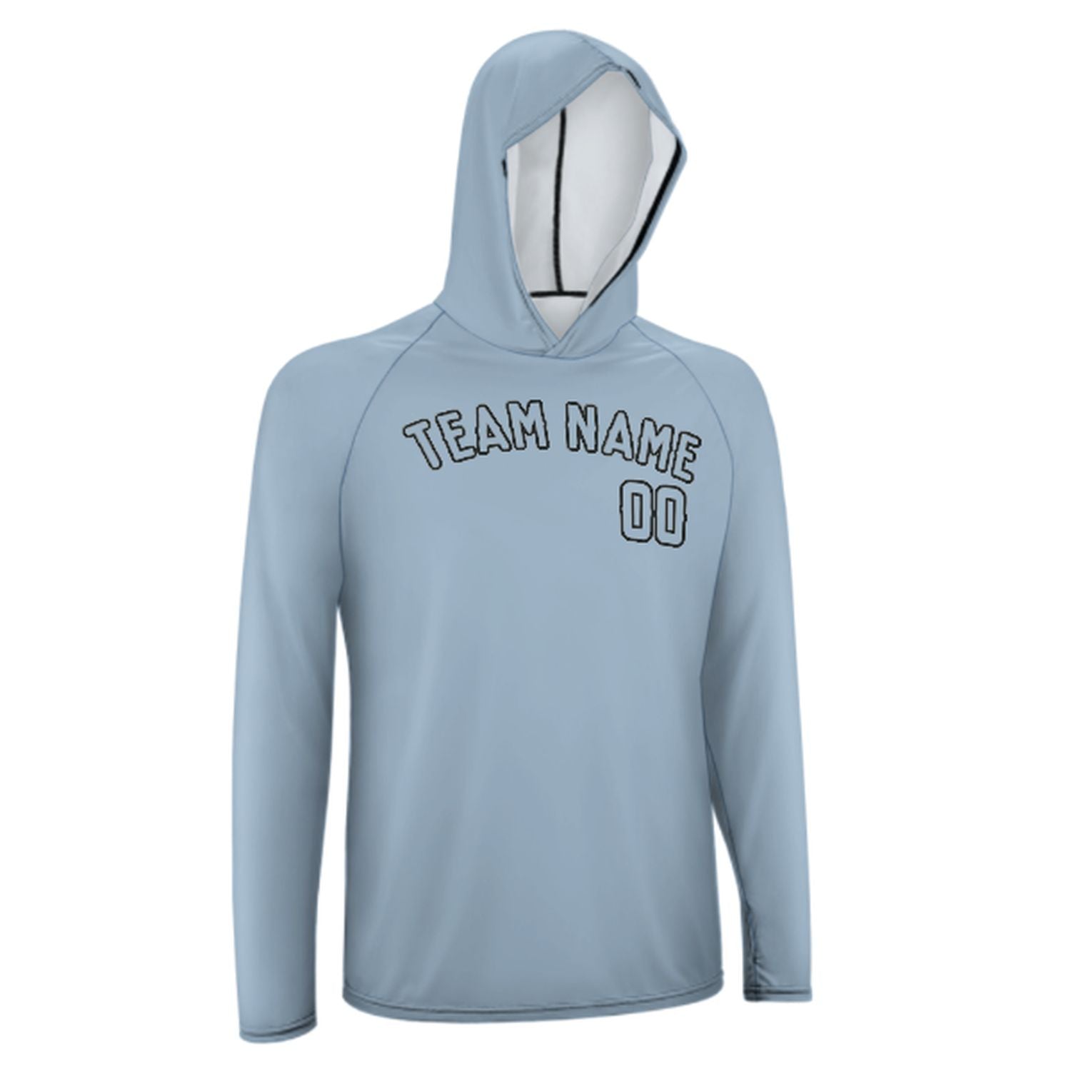 Maßgeschneidertes Hellblau Hellblau UV-Hoodie