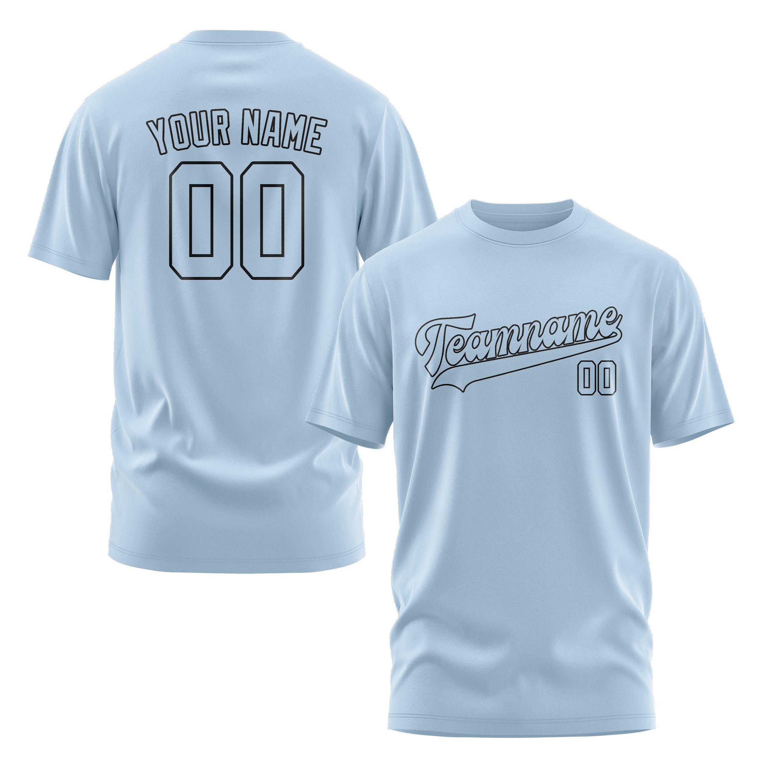 Maßgeschneidertes Hellblau Hellblau T-Shirt