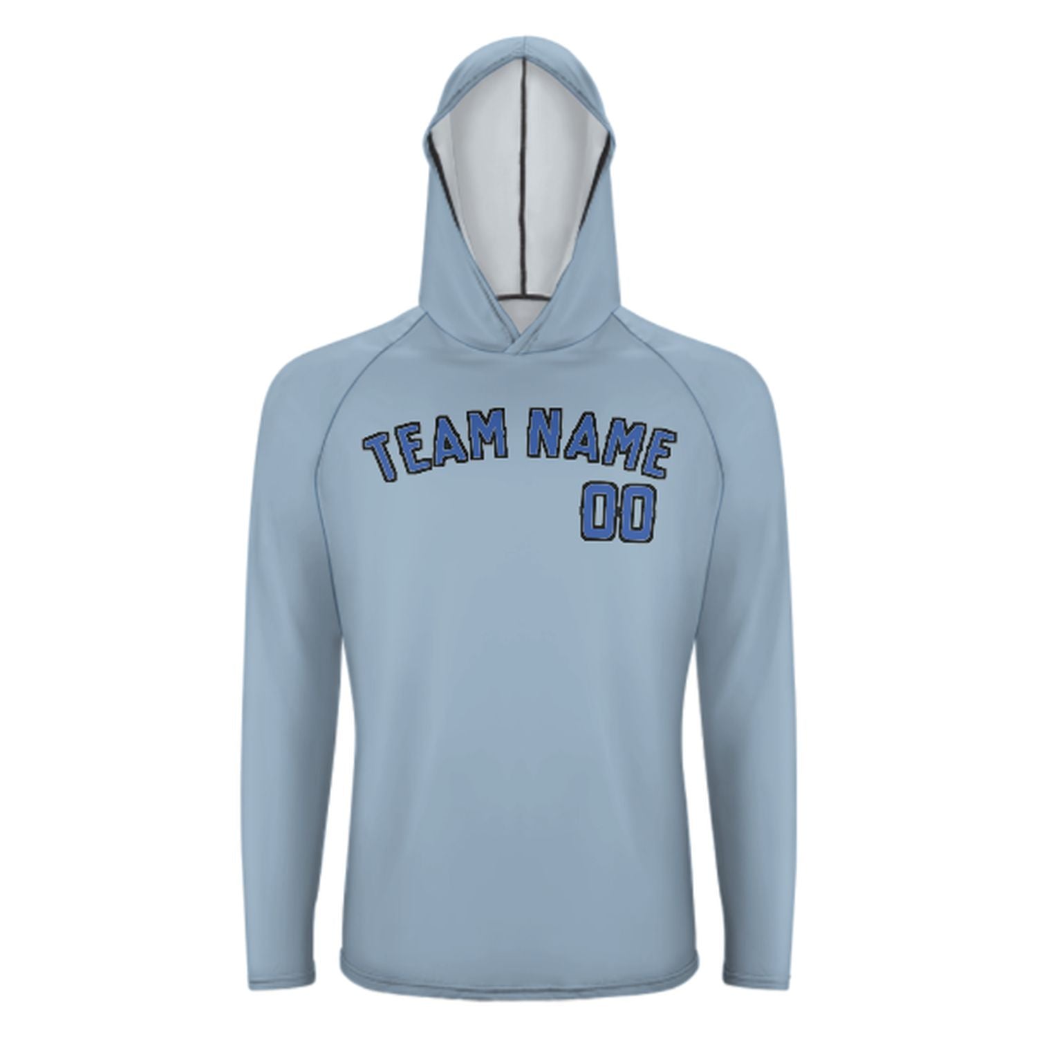 Maßgeschneidertes Hellblau Himmelblau UV-Hoodie
