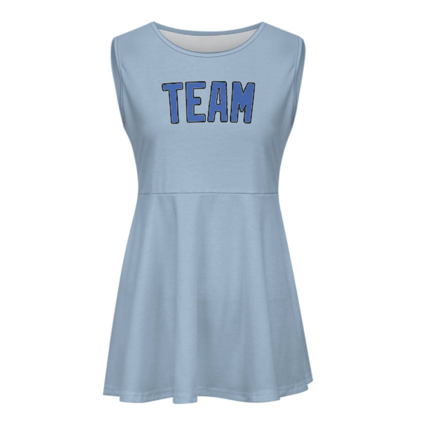 Maßgeschneidertes Hellblau Himmelblau Cheerleader-Kleid