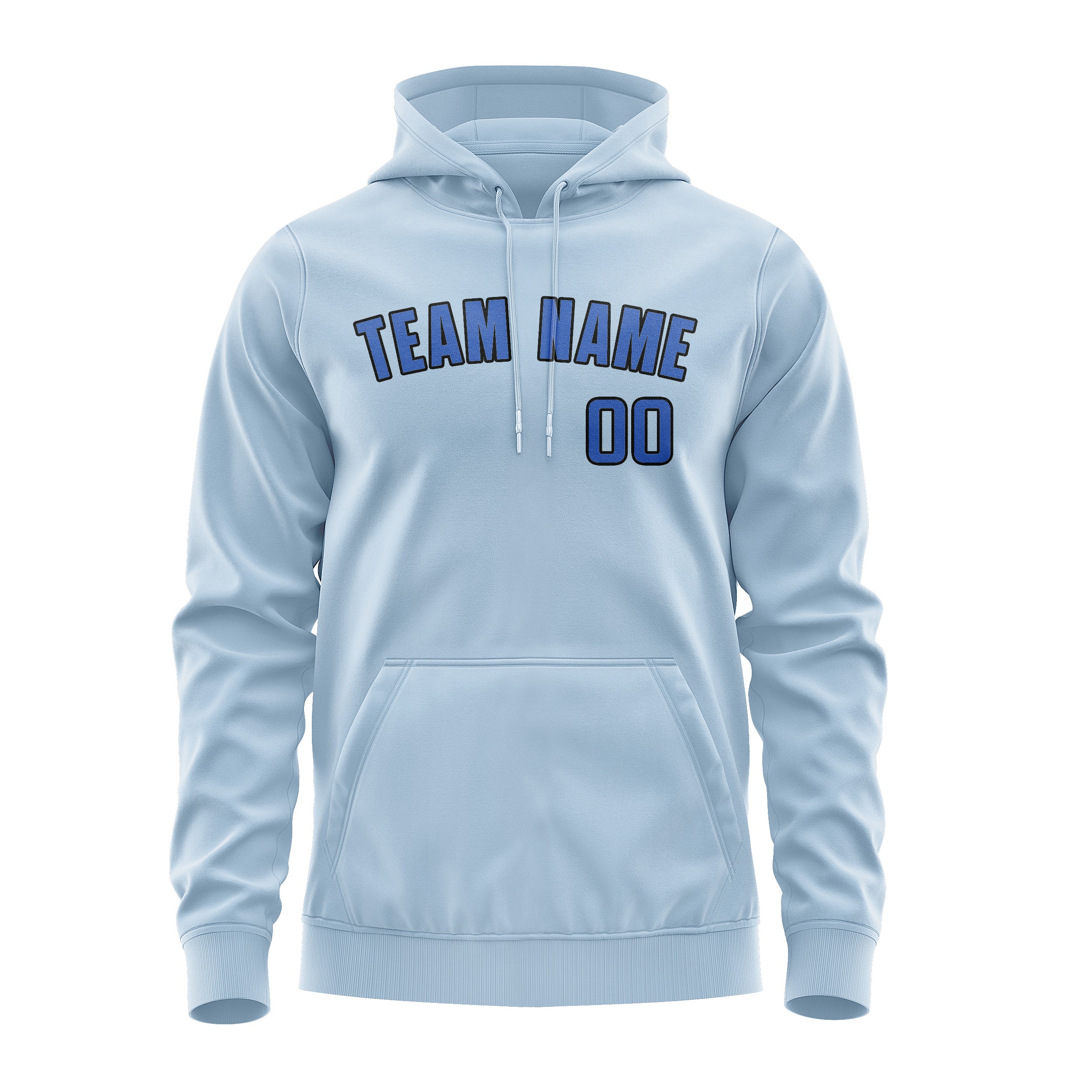 Maßgeschneidertes Hellblau Himmelblau Hoodie