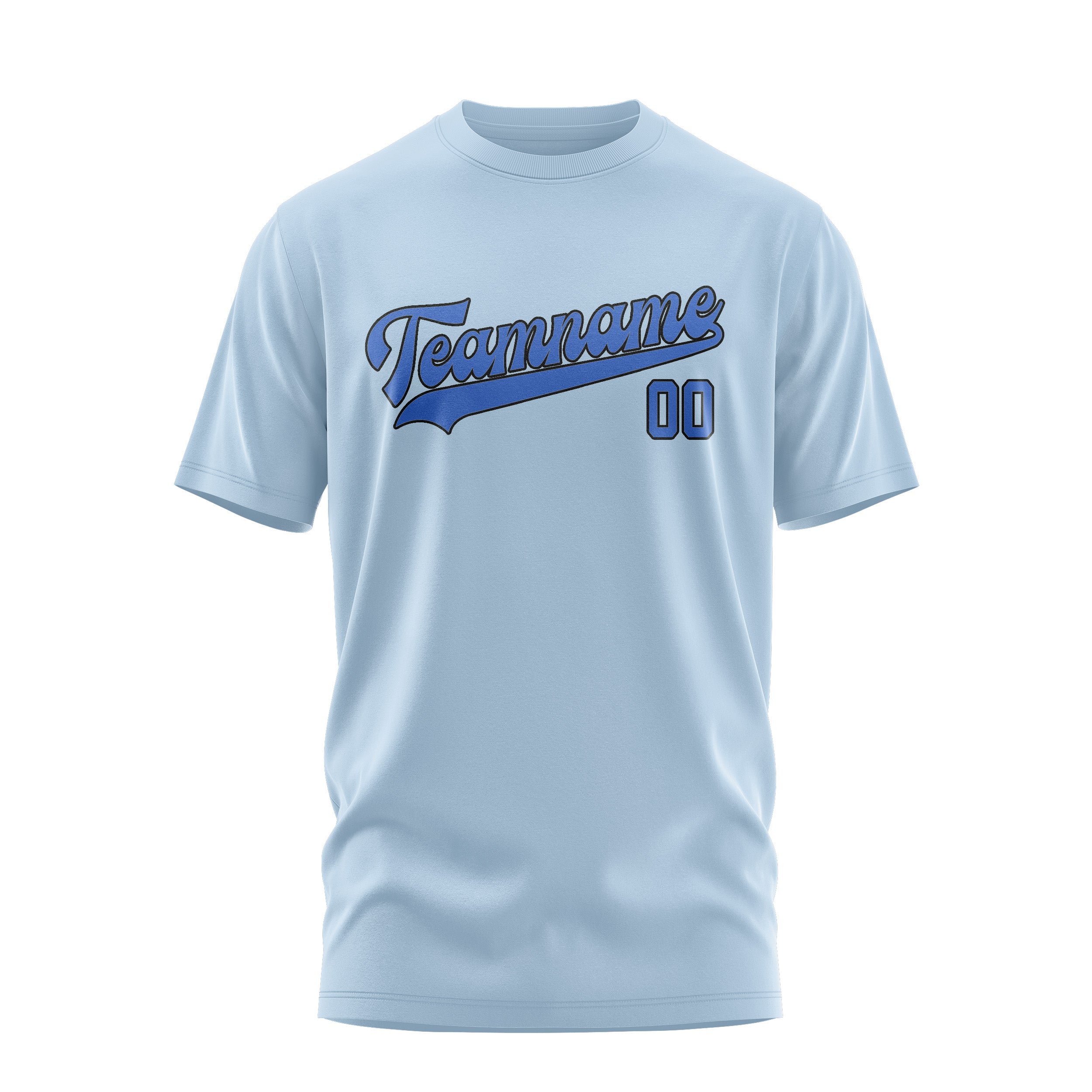 Maßgeschneidertes Hellblau Himmelblau T-Shirt