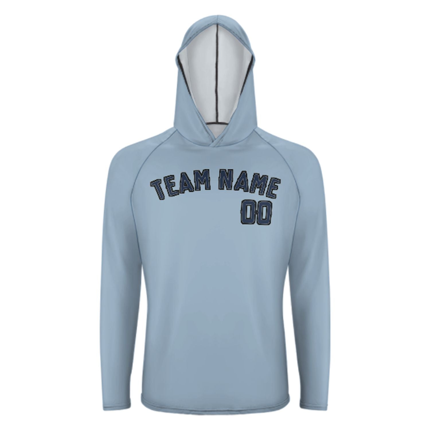 Maßgeschneidertes Hellblau Marineblau UV-Hoodie
