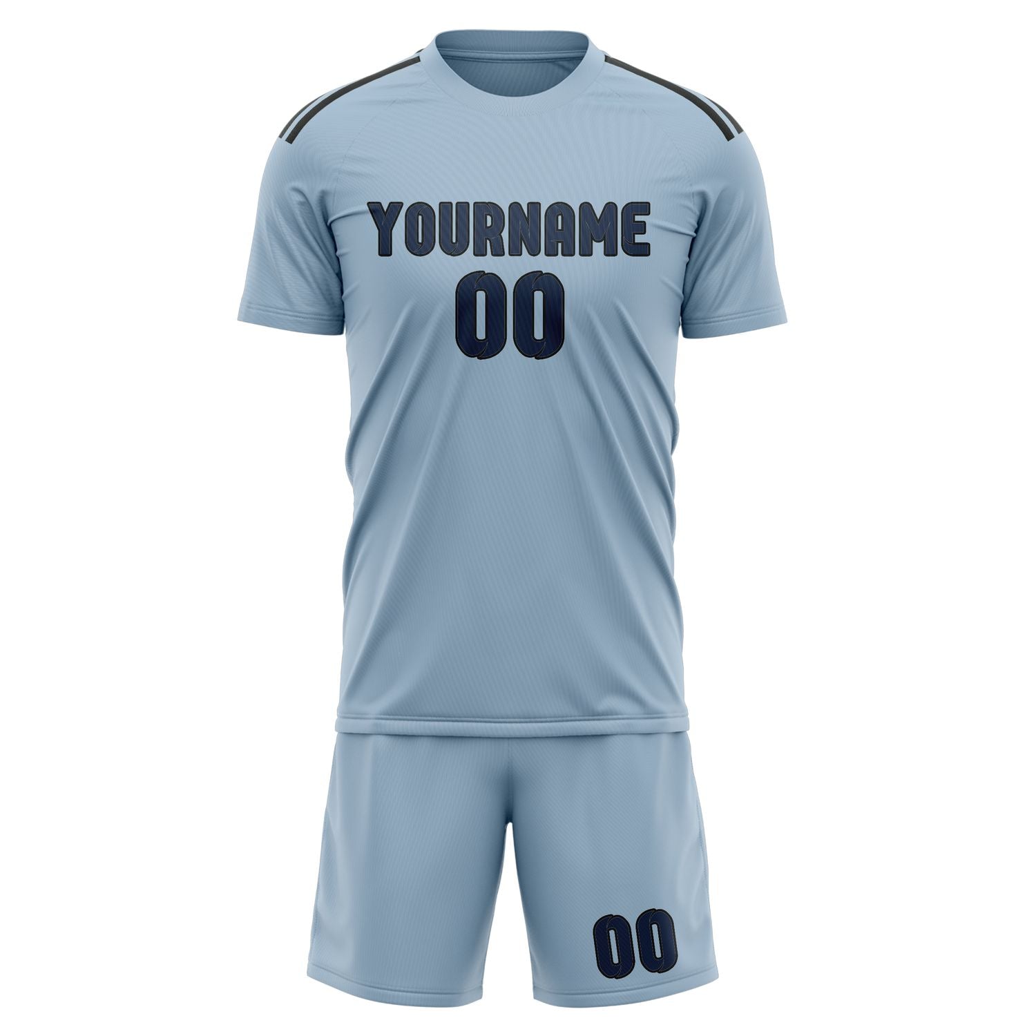 Set di maglie da football personalizzate blu navy e blu chiaro