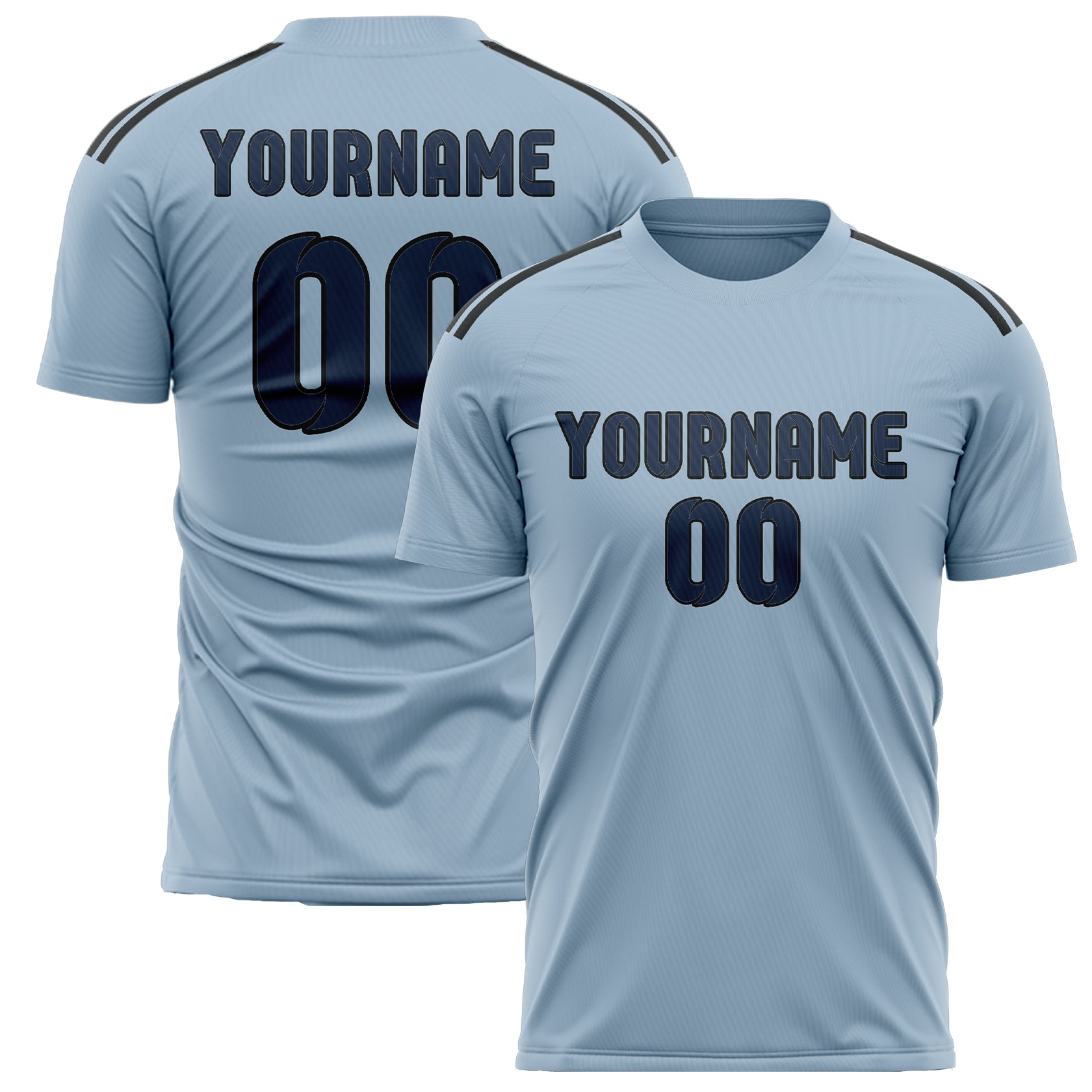 Benutzerdefiniertes Professionelles Hellblau Marineblau Fußballtrikot
