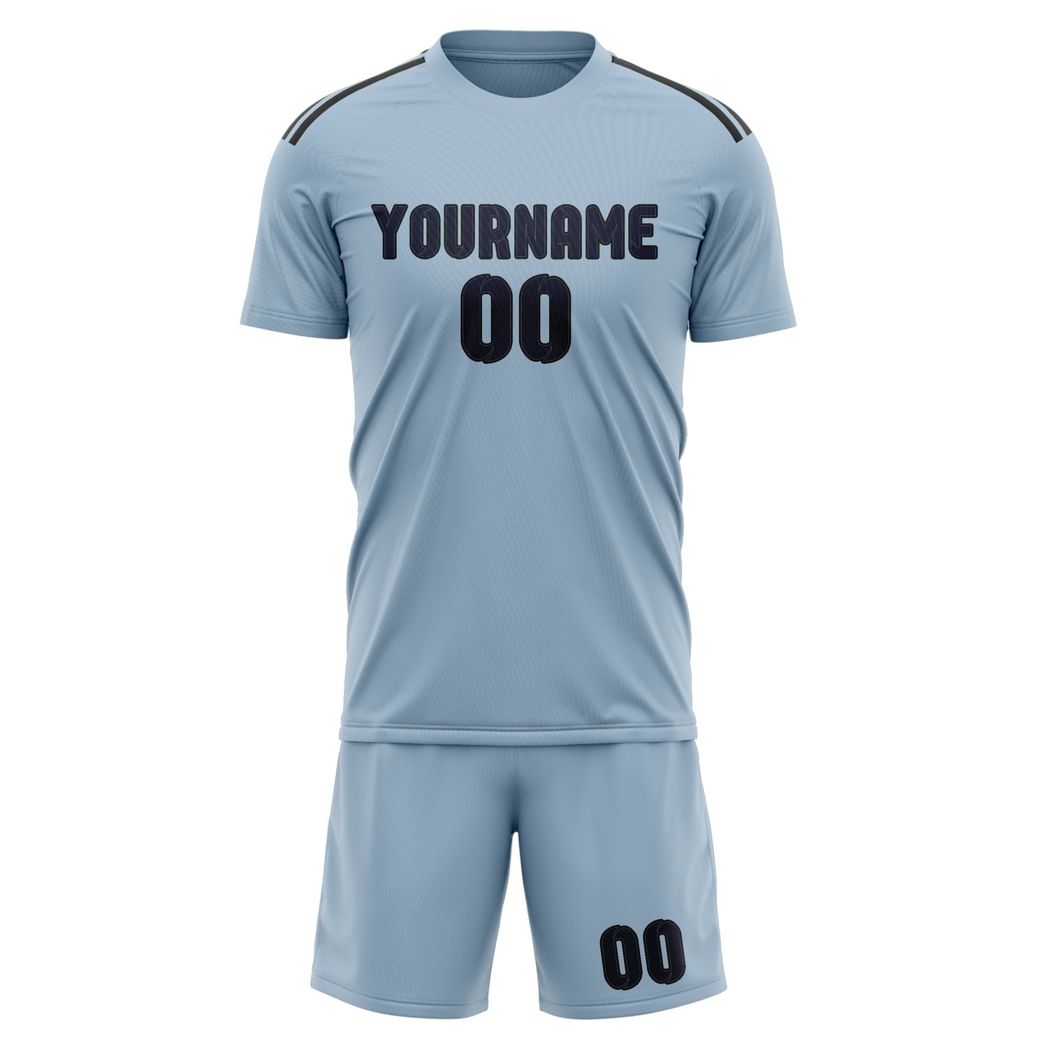 Set di maglie da football professionali blu acciaio chiaro su misura