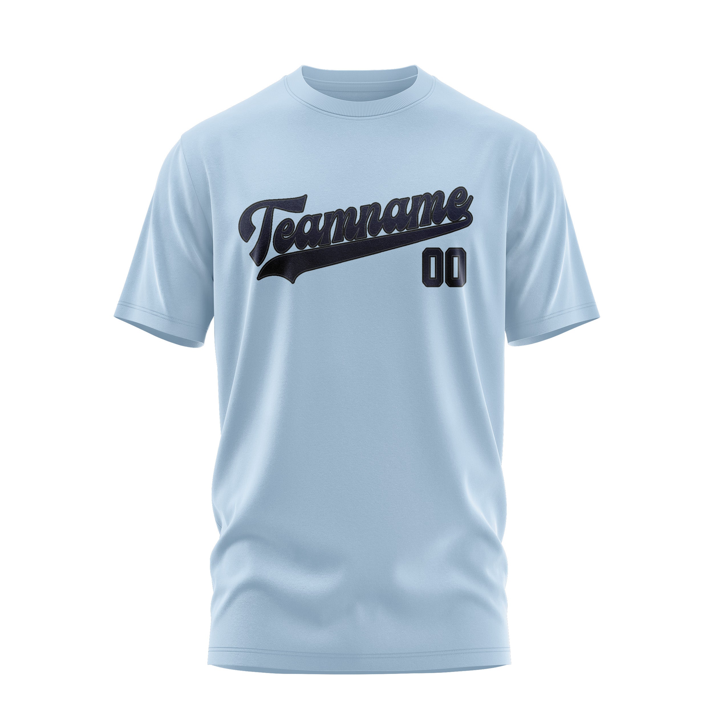 Maßgeschneidertes Hellblau Stahlblau T-Shirt