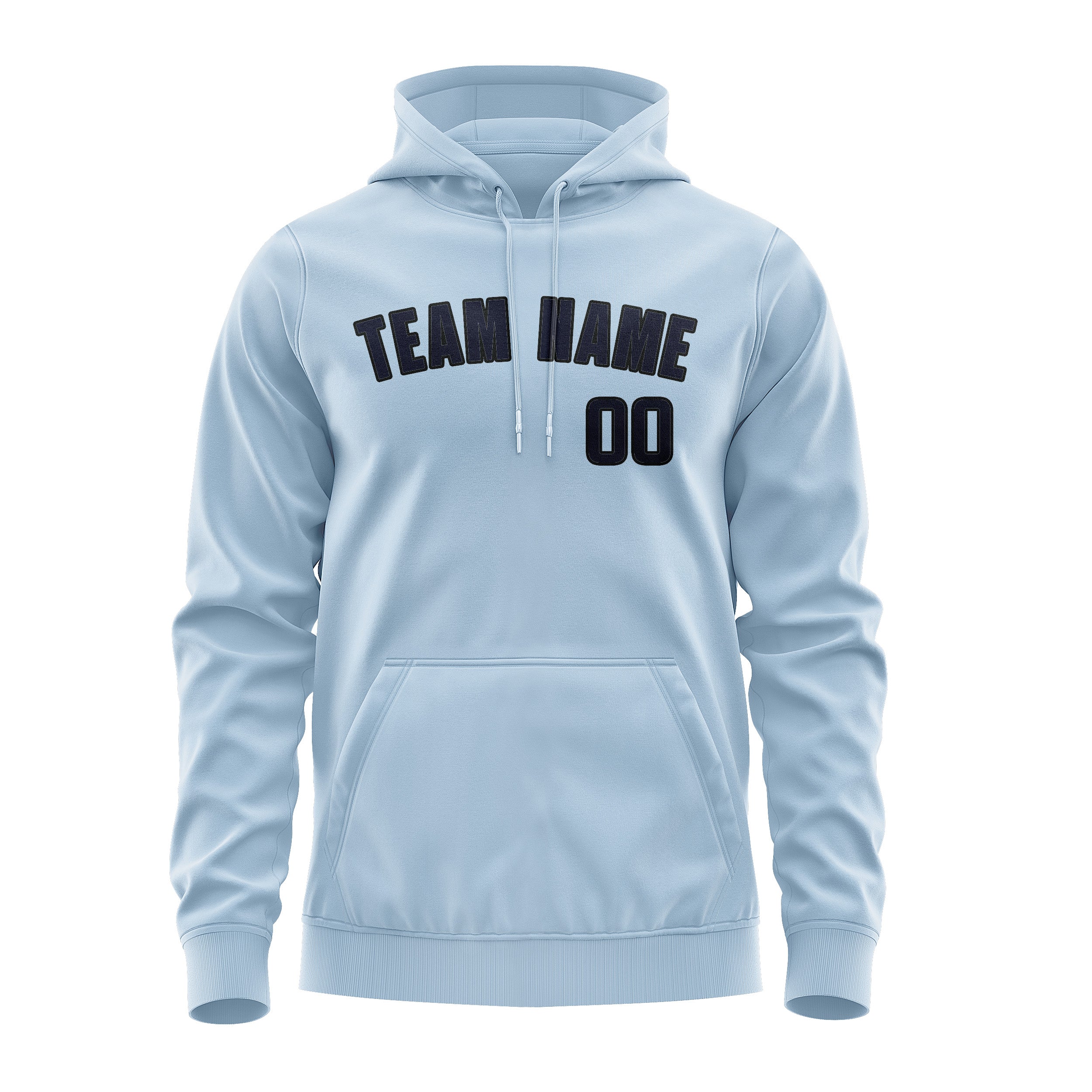 Maßgeschneidertes Hellblau Stahlblau Hoodie