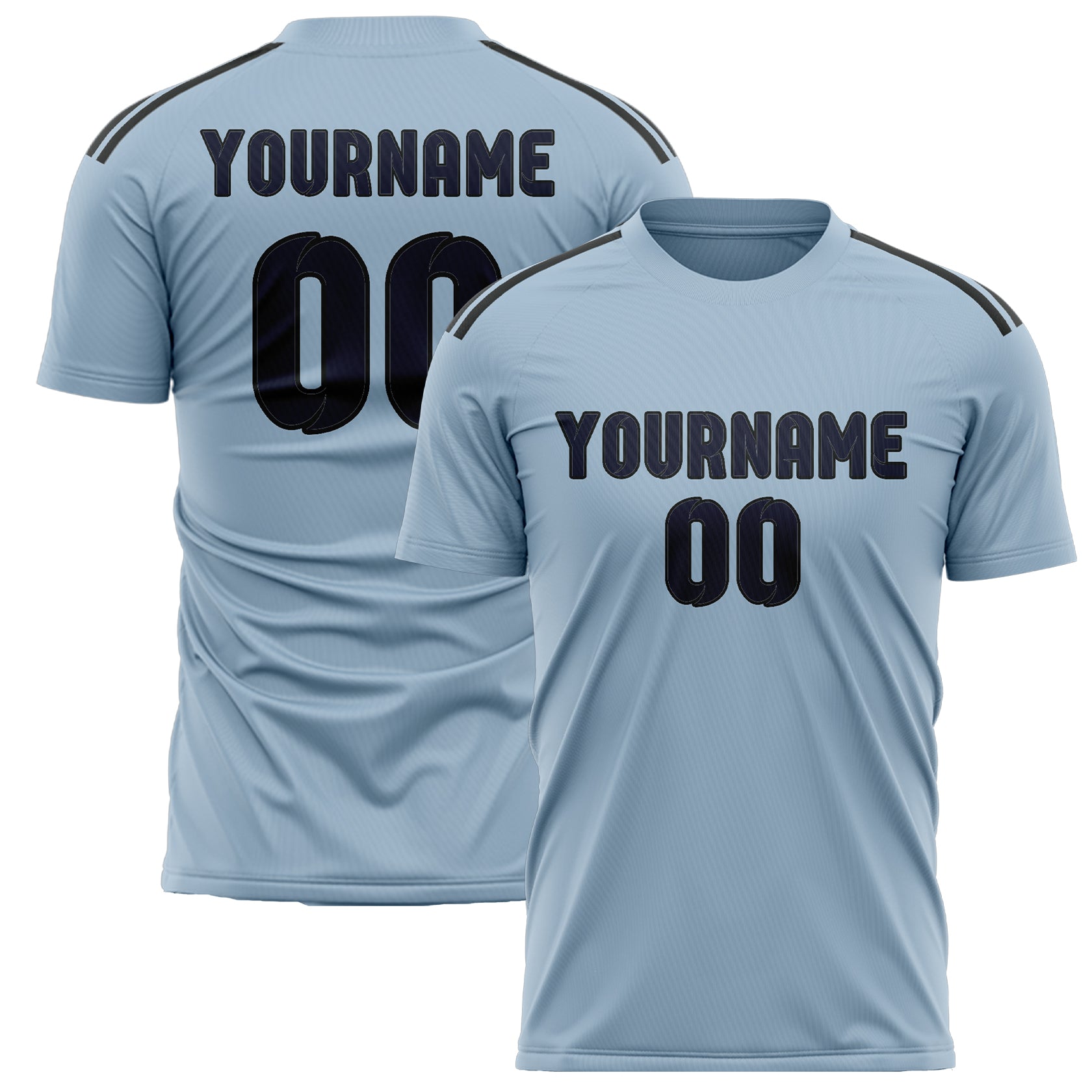 Benutzerdefiniertes Professionelles Hellblau Stahlblau Fußballtrikot