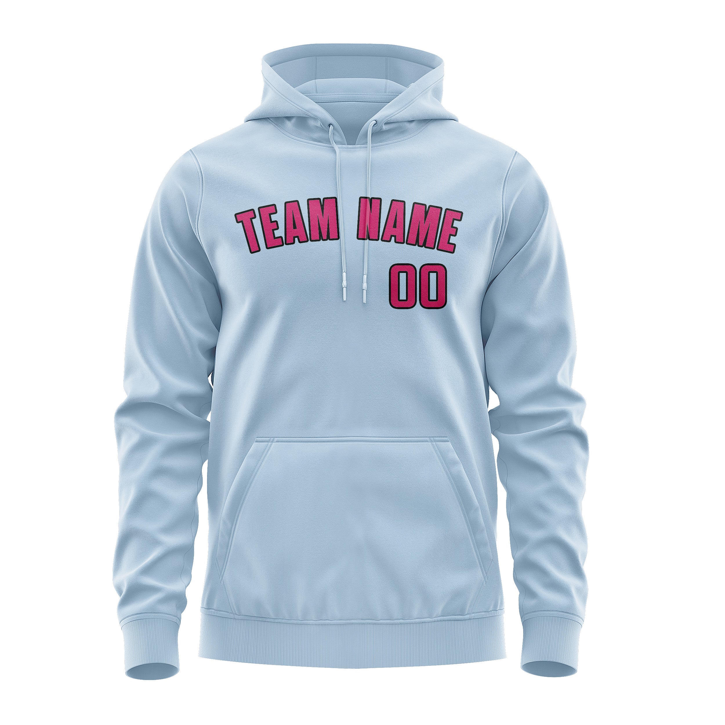 Maßgeschneidertes Hellblau Rosarot Hoodie