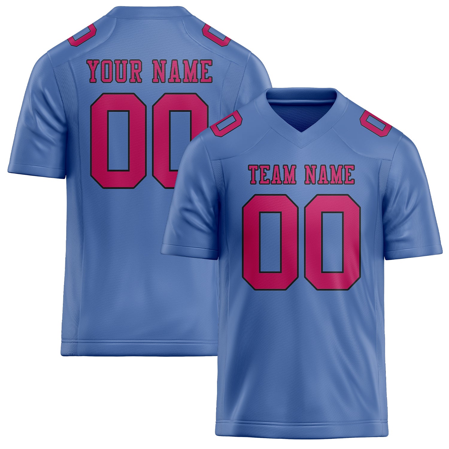 Maßgeschneidertes Professionelles Hellblau Rosarot Rugbytrikot