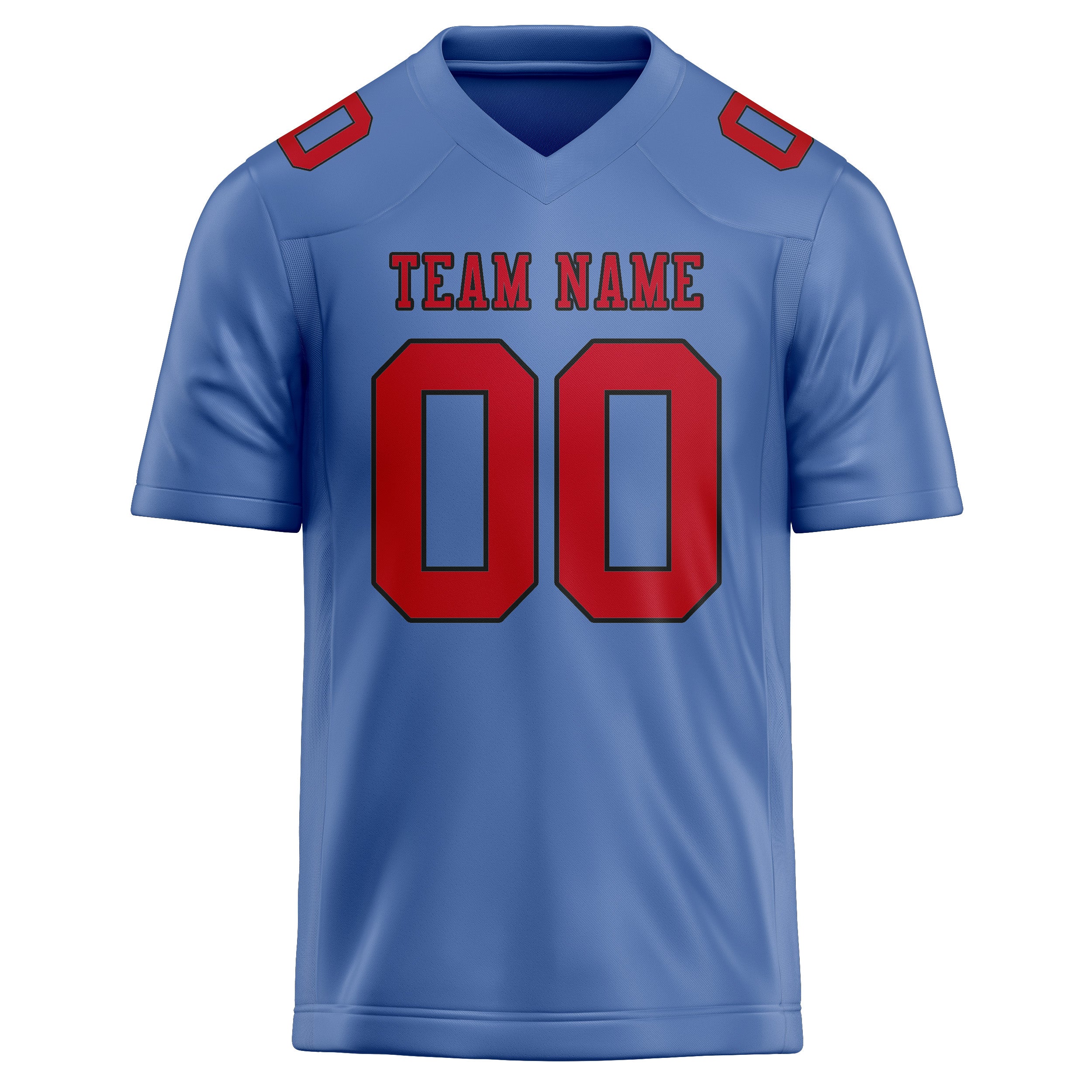 Maßgeschneidertes Professionelles Hellblau Rot Rugbytrikot