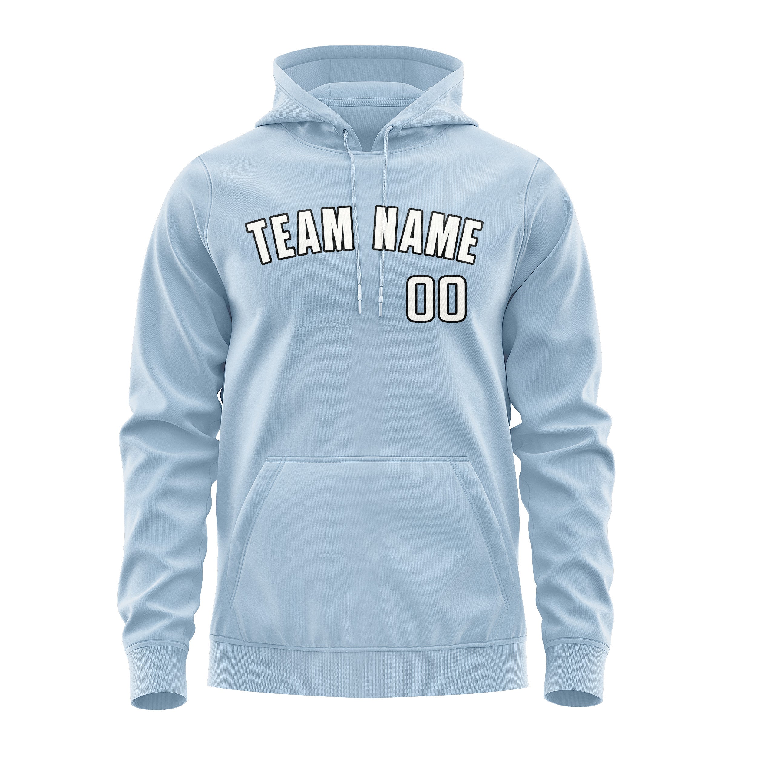 Maßgeschneidertes Hellblau Weiß Hoodie