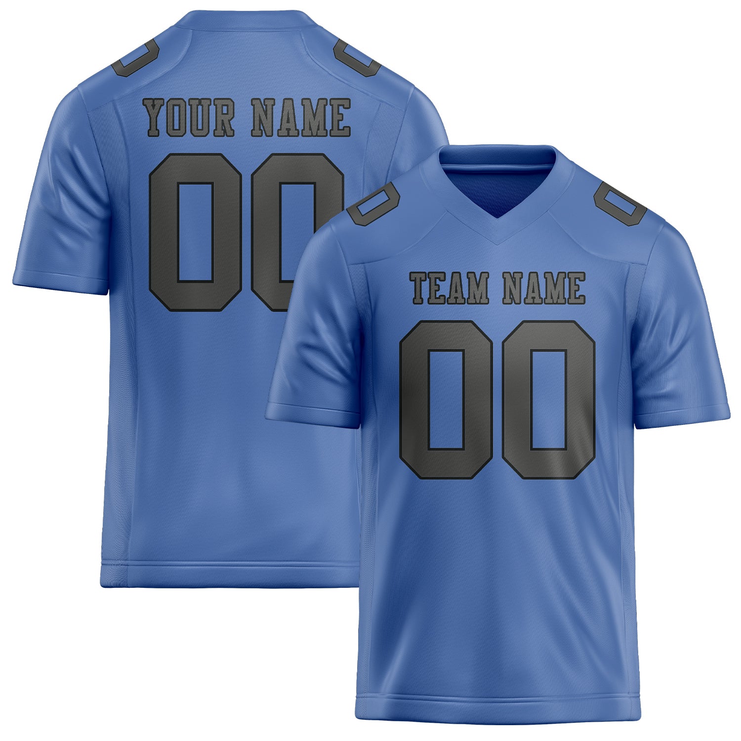 Maßgeschneidertes Professionelles Hellblau Dunkelgrau Rugbytrikot