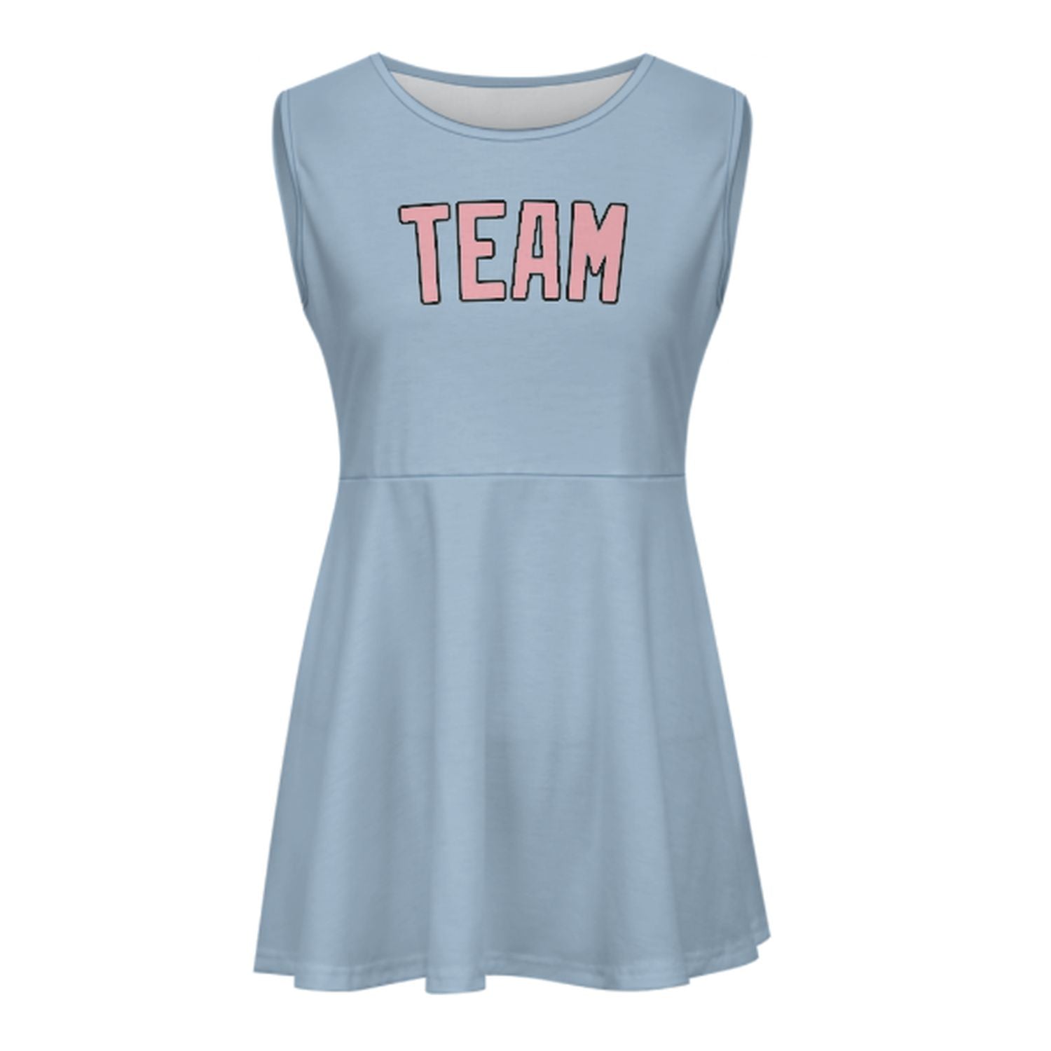 Maßgeschneidertes Hellblau Rosa Cheerleader-Kleid