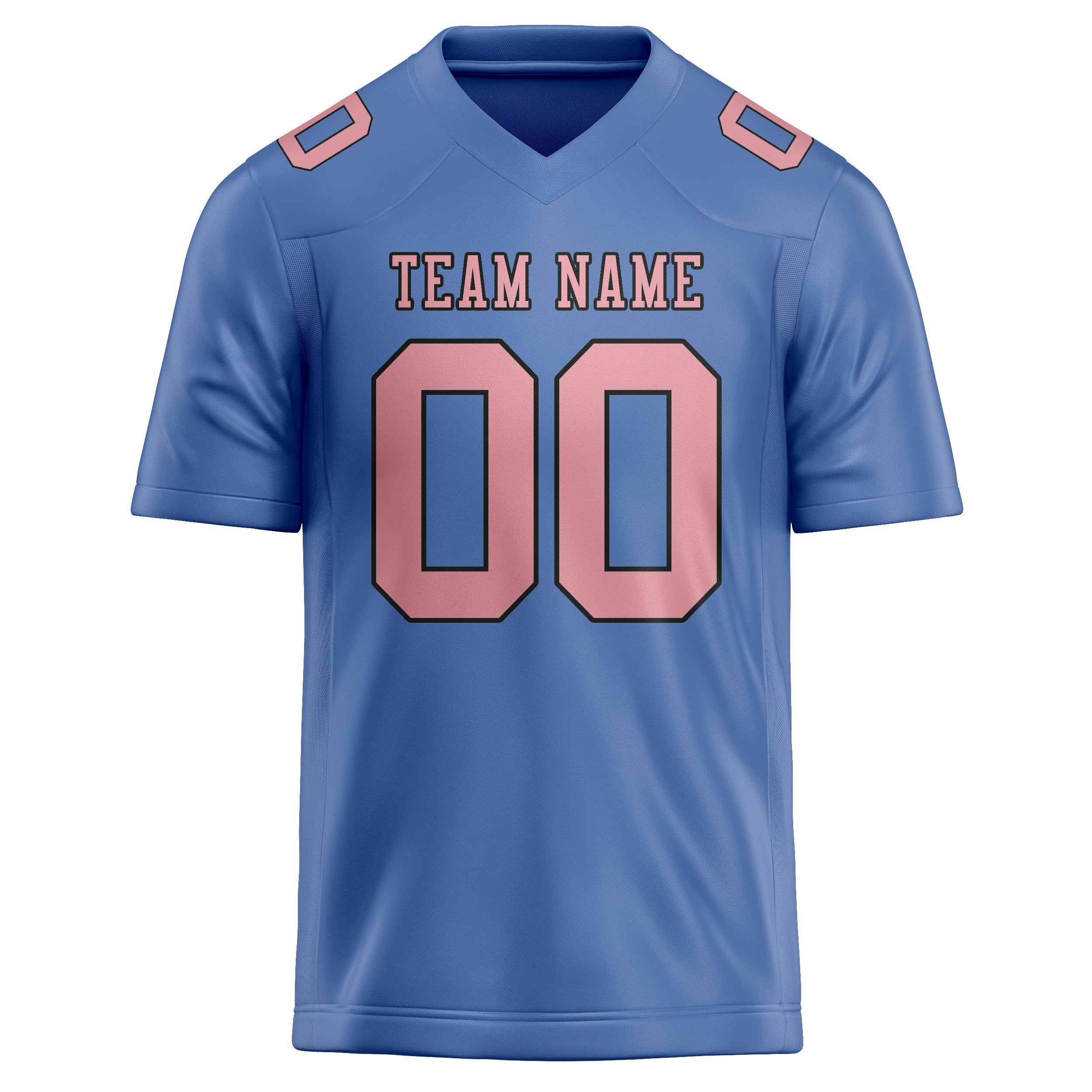 Maßgeschneidertes Professionelles Hellblau Rosa Rugbytrikot