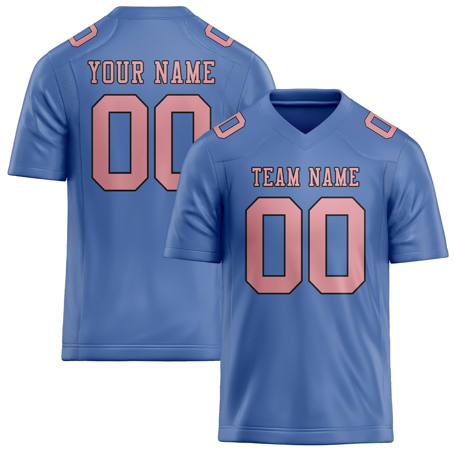 Maßgeschneidertes Professionelles Hellblau Rosa Rugbytrikot
