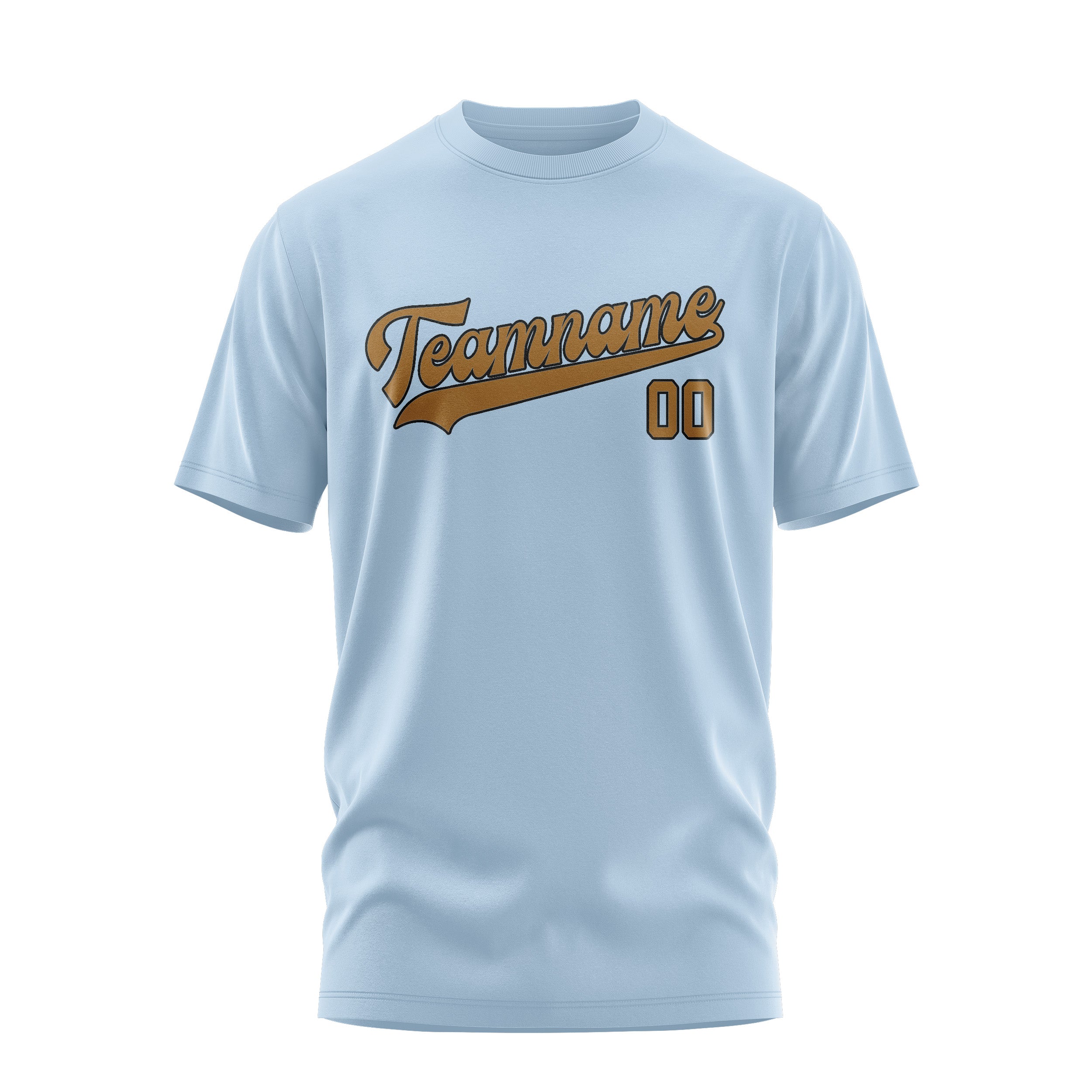 Maßgeschneidertes Hellblau Khaki T-Shirt