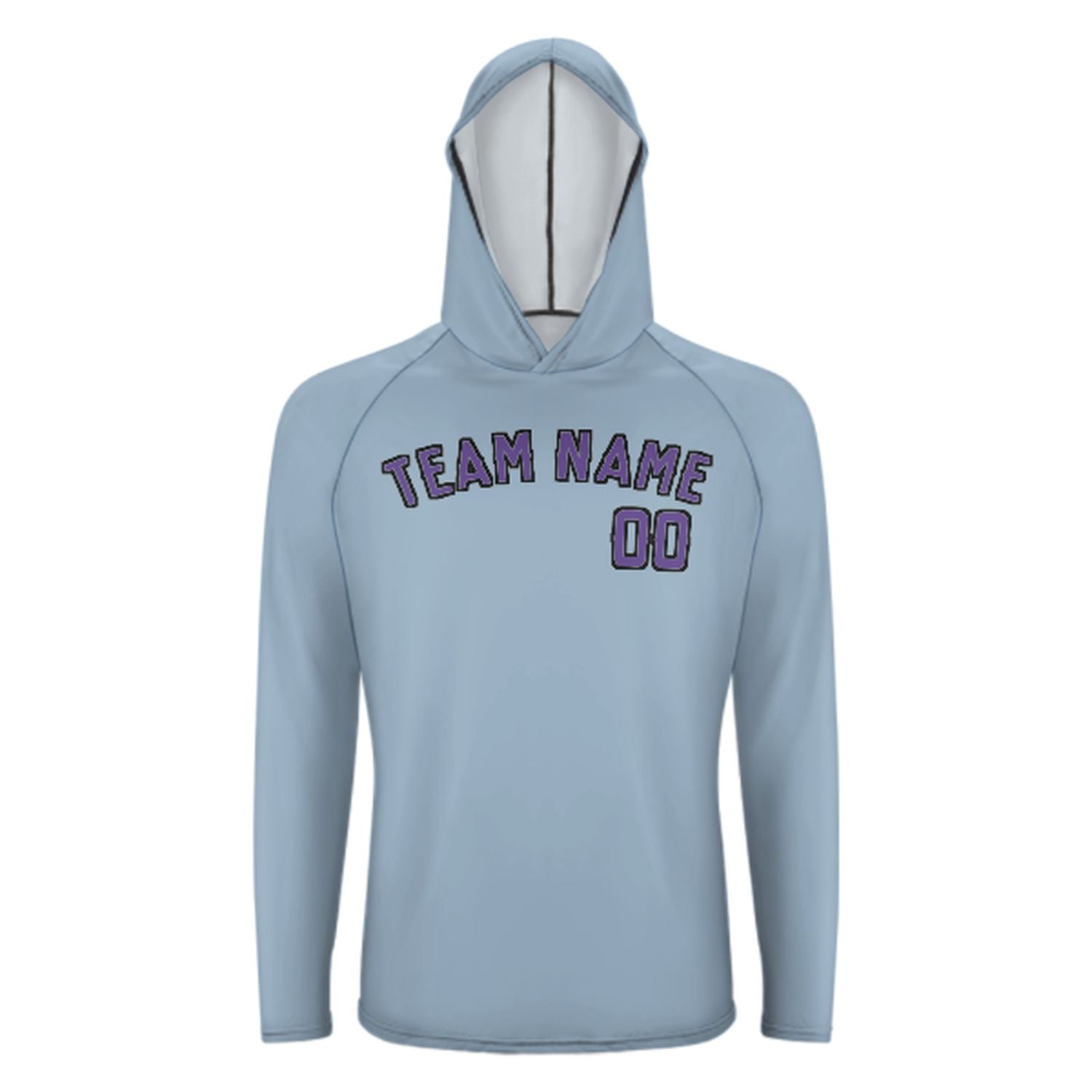 Maßgeschneidertes Hellblau Lavendel UV-Hoodie