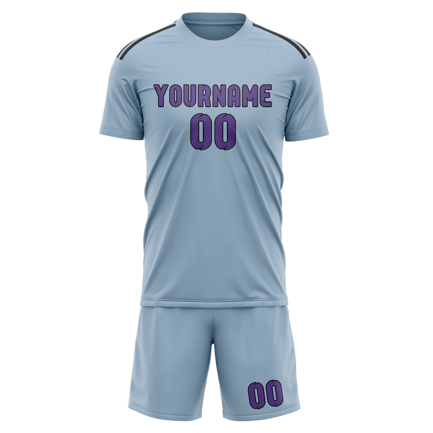 Maßgeschneidertes Professionelles Hellblau Lavendel Fußballtrikot-Set