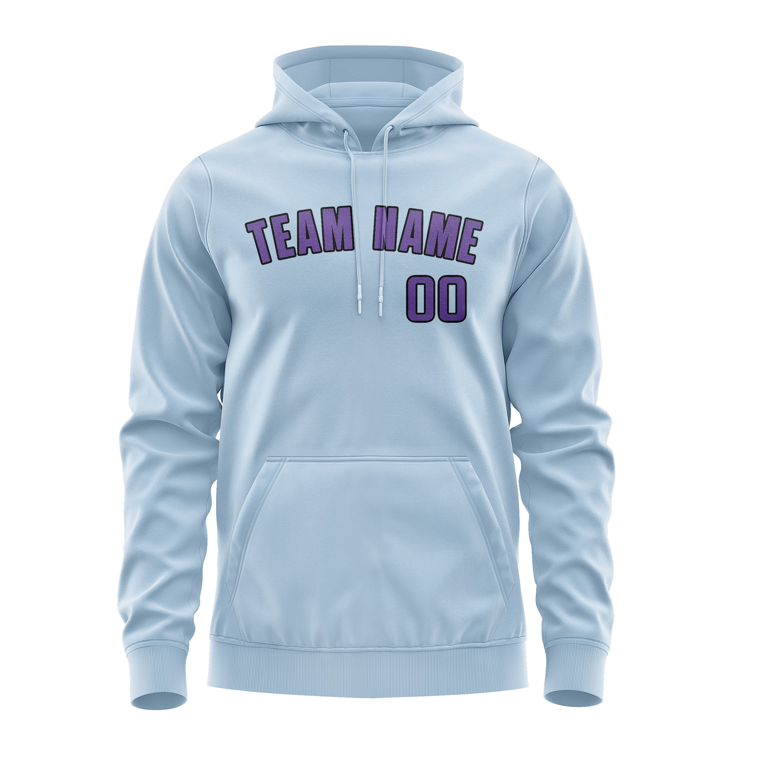 Maßgeschneidertes Hellblau Lavendel Hoodie
