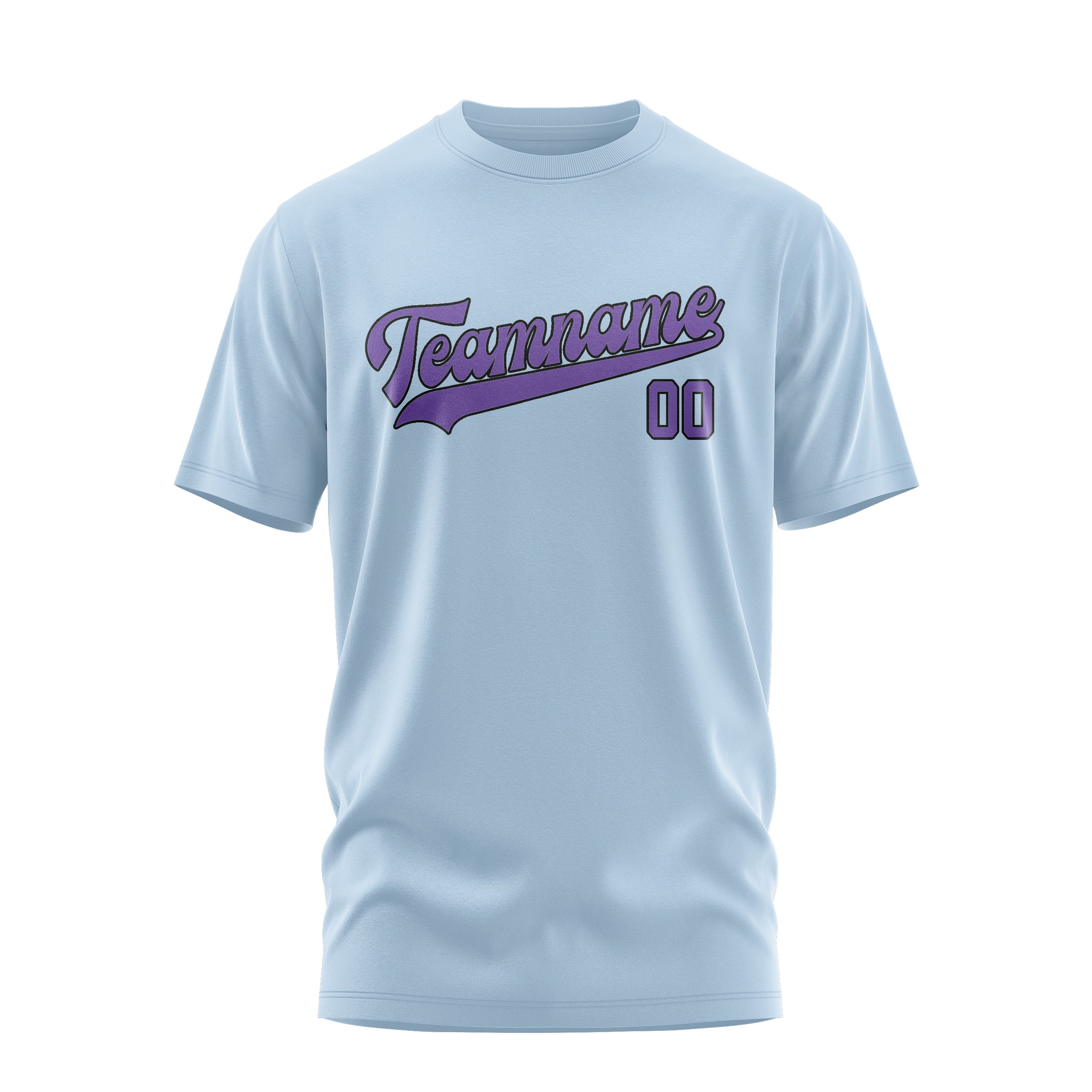 Maßgeschneidertes Hellblau Lavendel T-Shirt