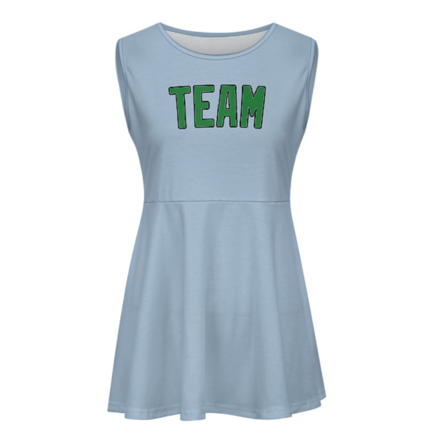 Maßgeschneidertes Hellblau Smaragdgrün Cheerleader-Kleid