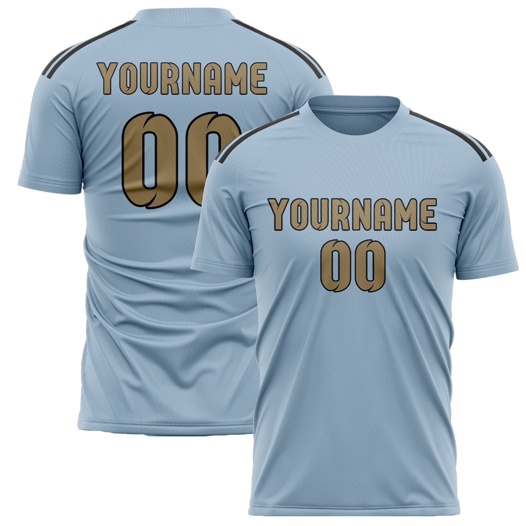 Benutzerdefiniertes Professionelles Hellblau Hellkhaki Fußballtrikot
