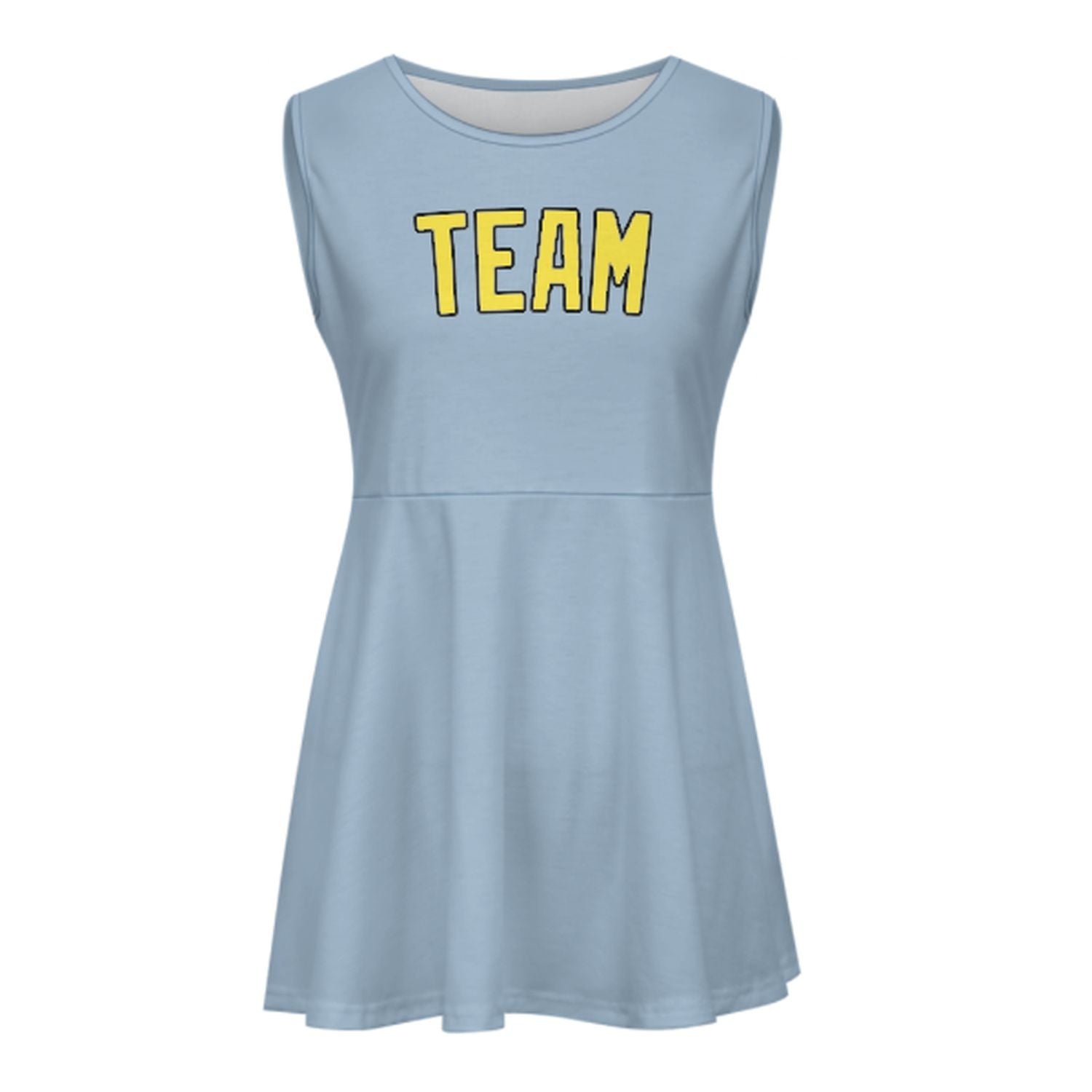Maßgeschneidertes Hellblau Blassgelb Cheerleader-Kleid
