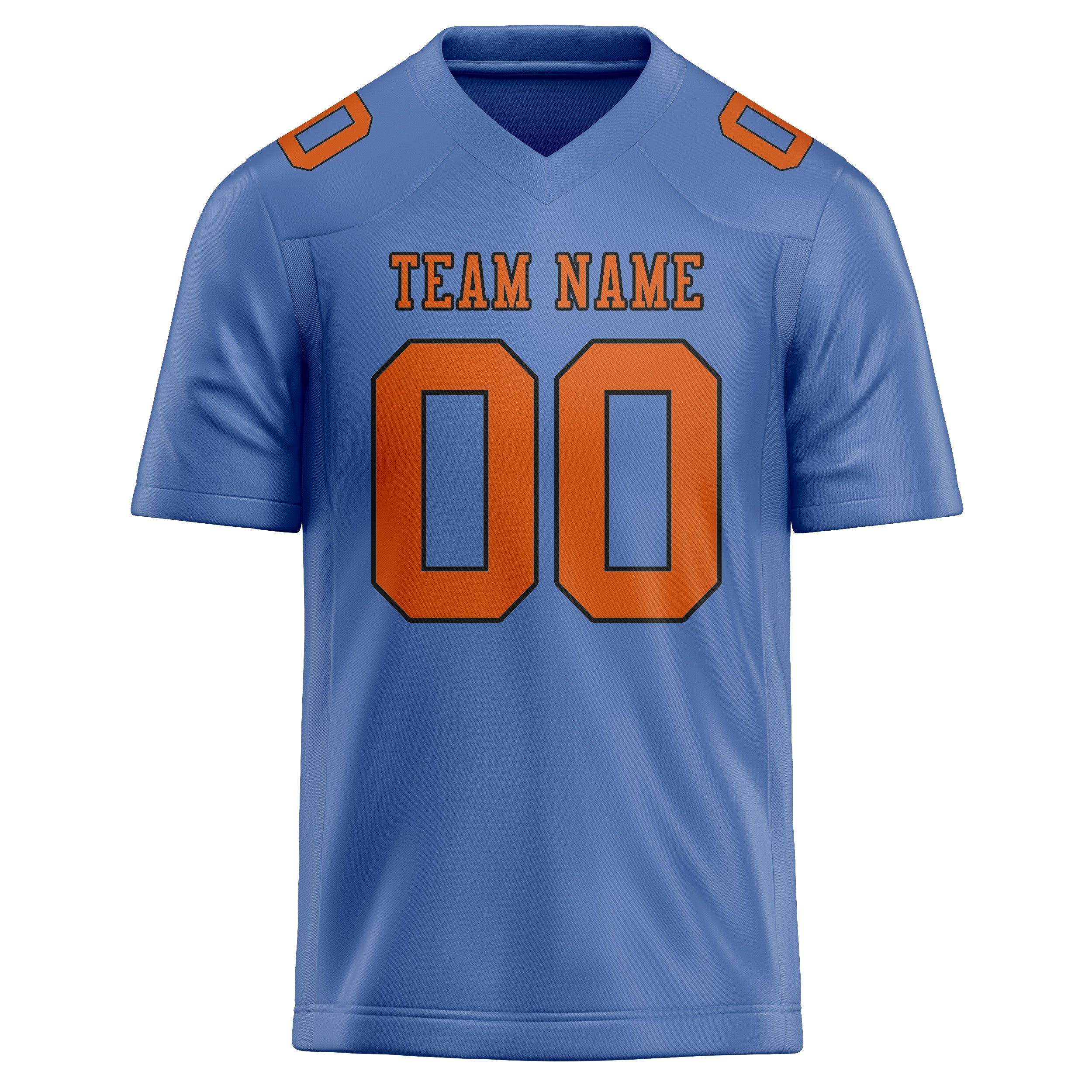 Maßgeschneidertes Professionelles Hellblau Orange Rugbytrikot