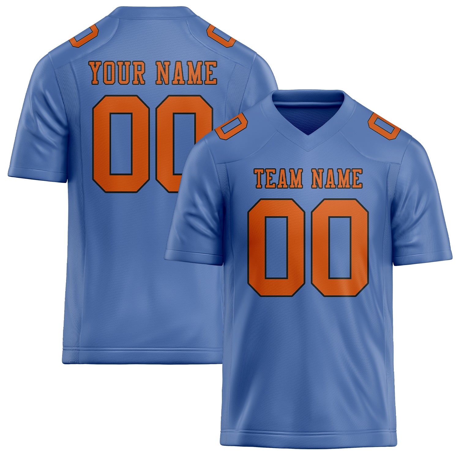 Maßgeschneidertes Professionelles Hellblau Orange Rugbytrikot