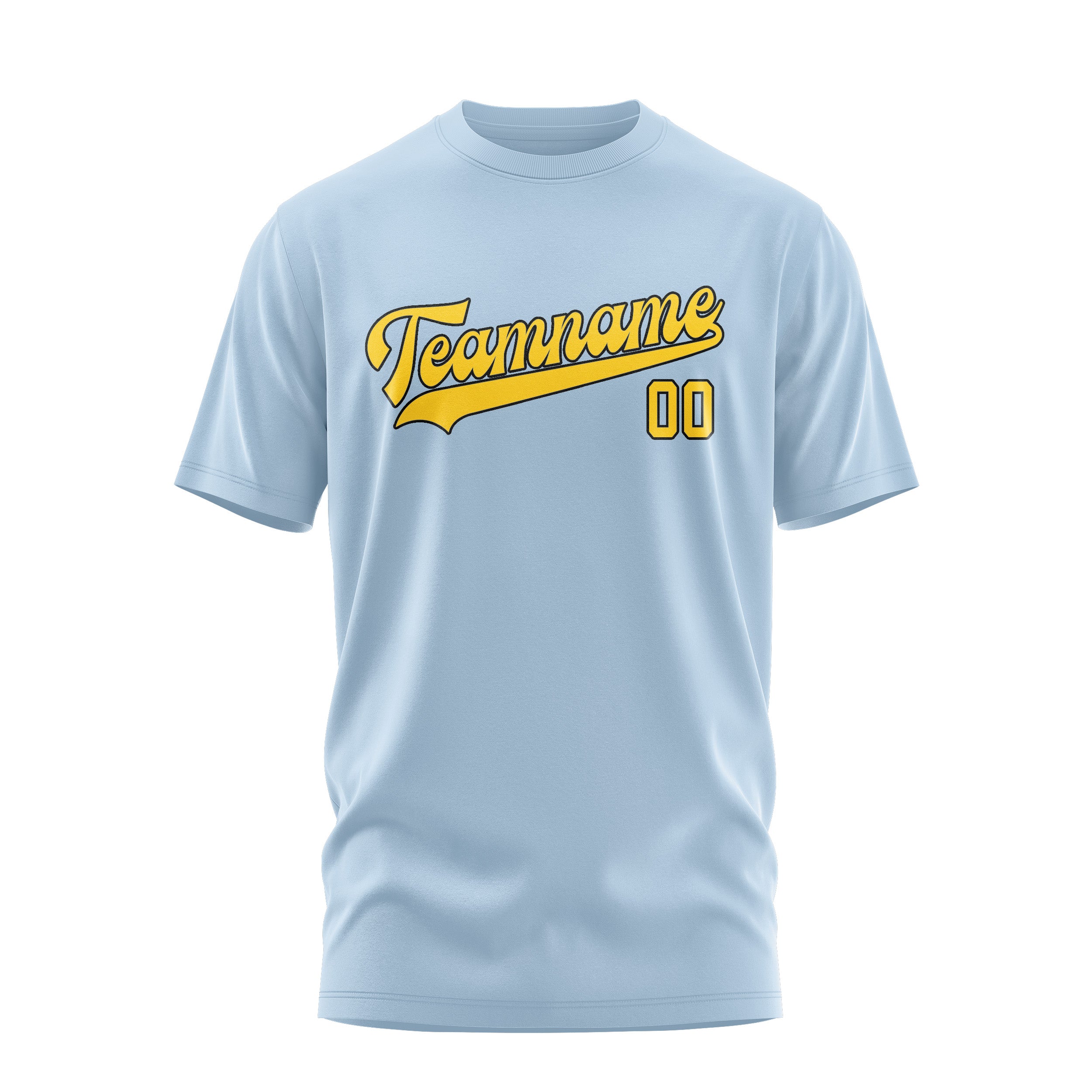 Maßgeschneidertes Hellblau Gold T-Shirt