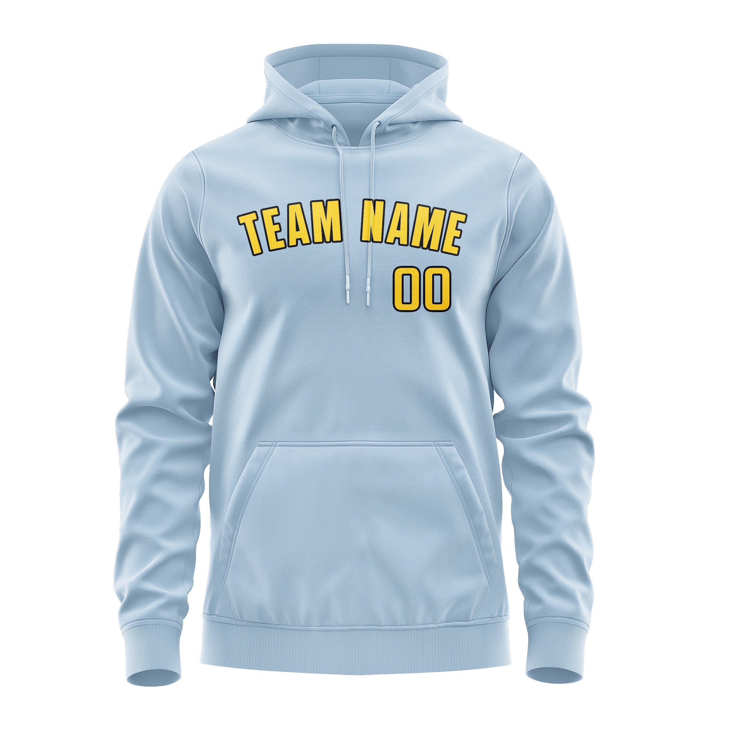 Maßgeschneidertes Hellblau Gold Hoodie